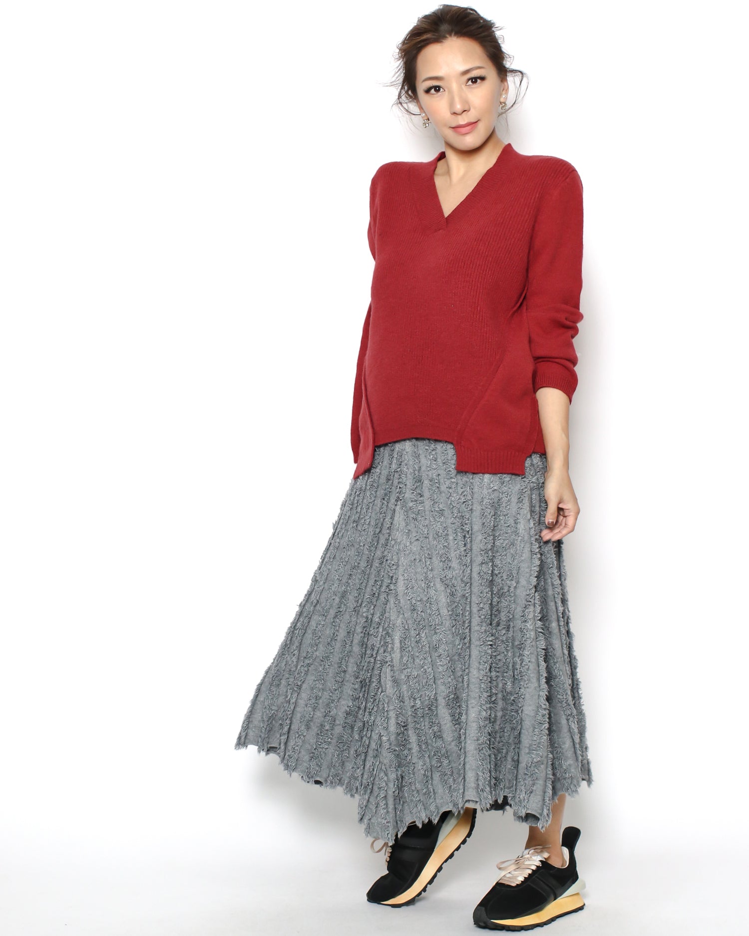 grey tassels knitted skirt *pre-order*