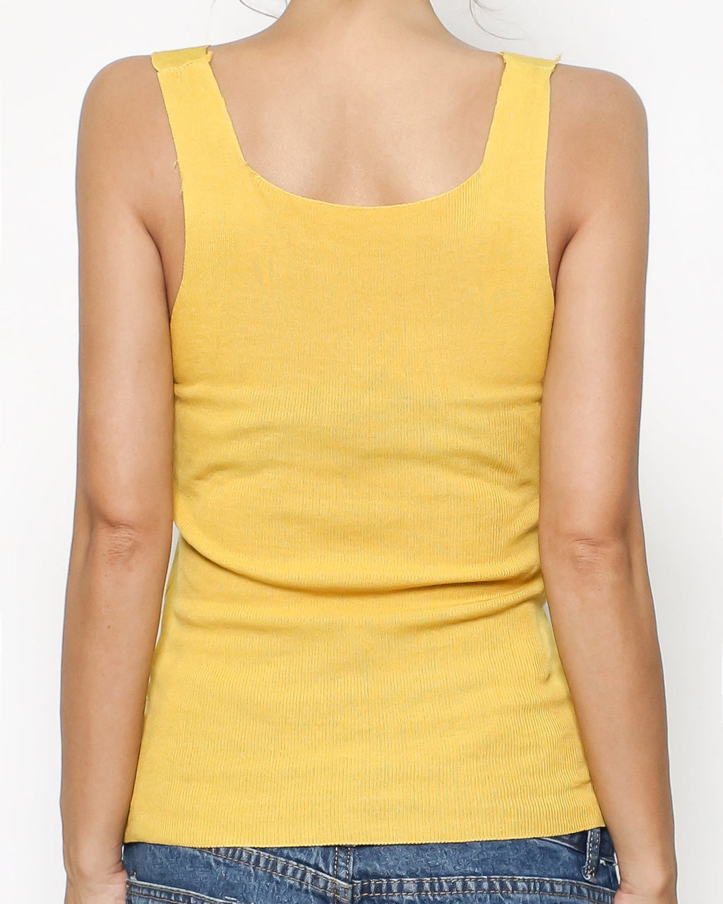 yellow basic fine knitted vest *pre-order*
