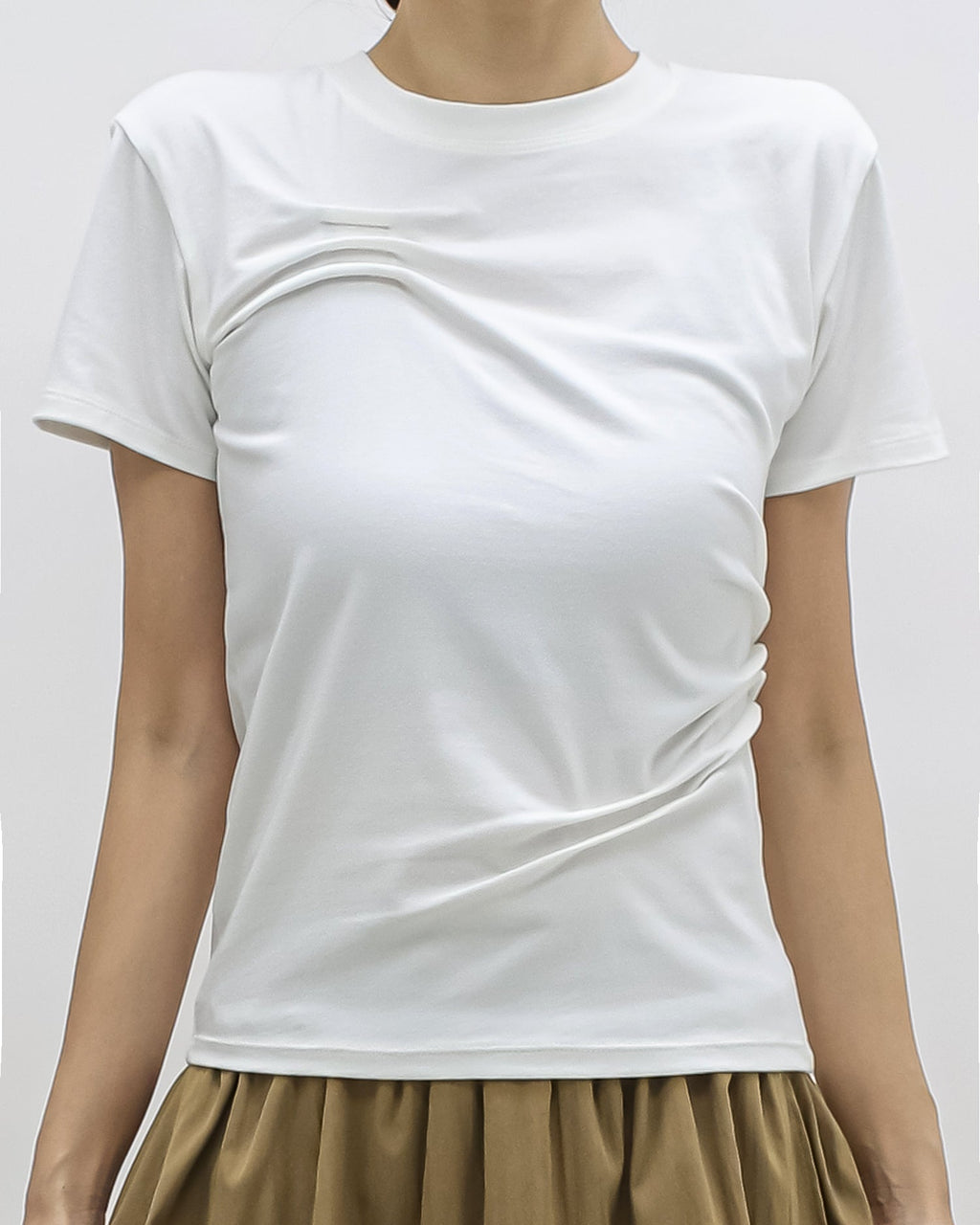 black ruched detail tee