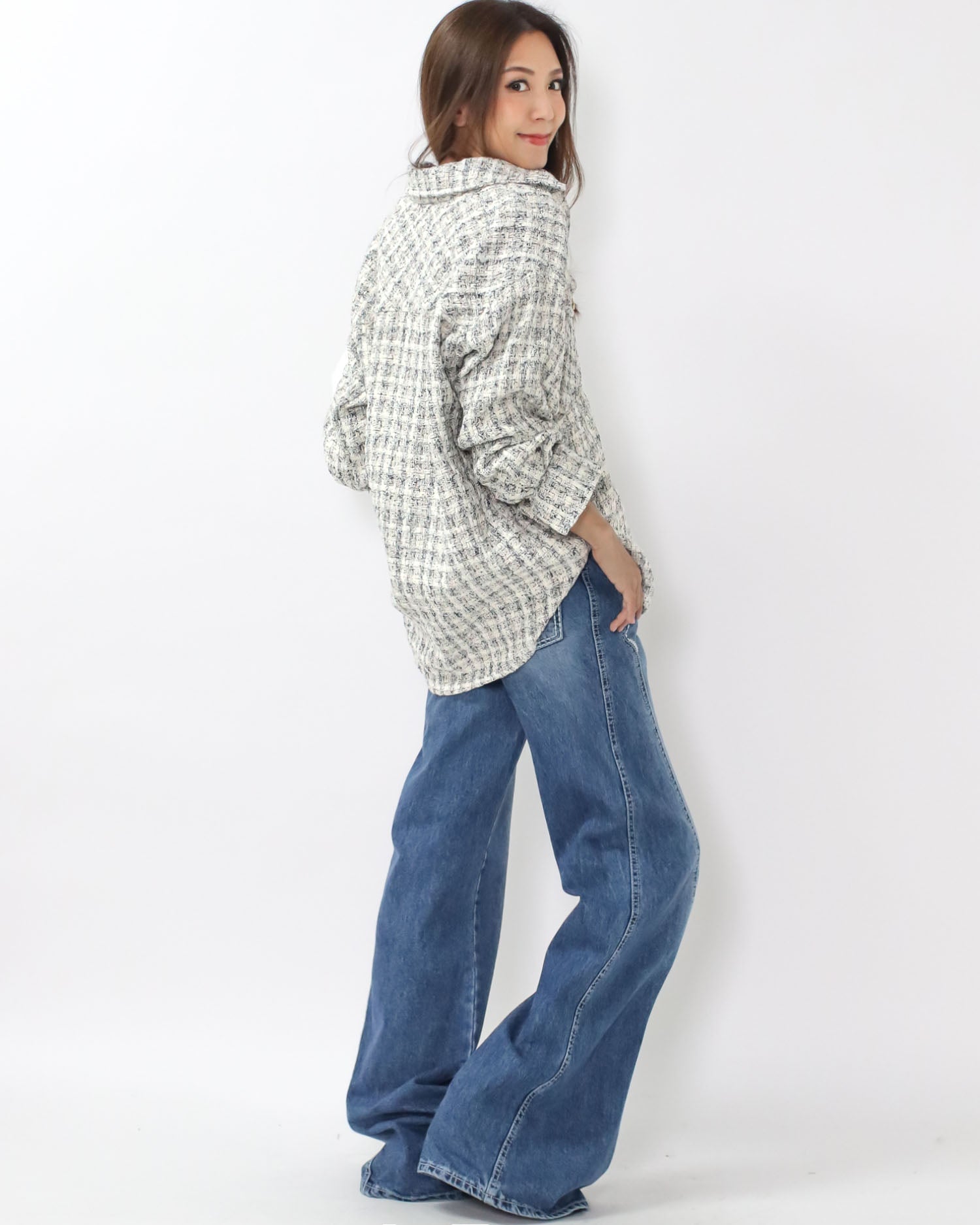 ivory & grey tweed shirt *pre-order*