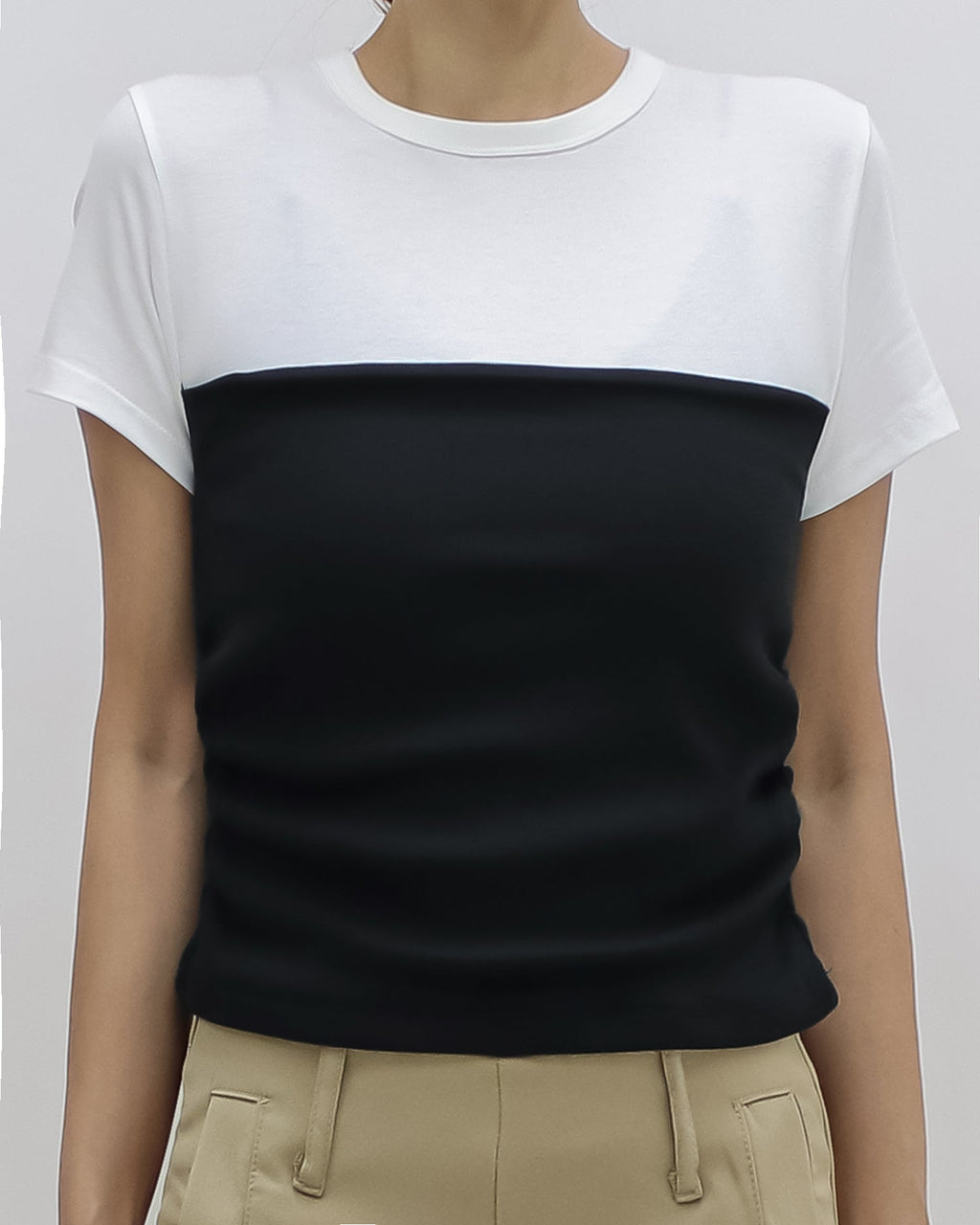 ivory & black contrast tee *pre-order*