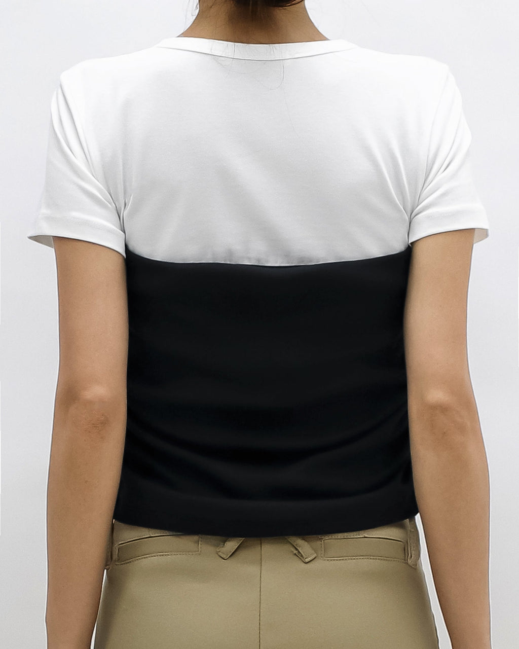 ivory & black contrast tee *pre-order*