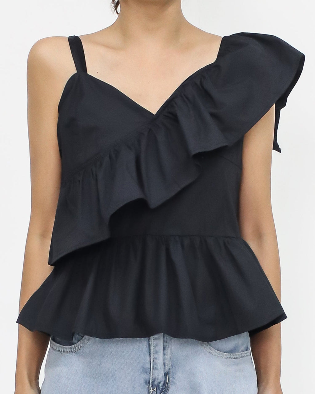 black ruffles shirt top *pre-order*