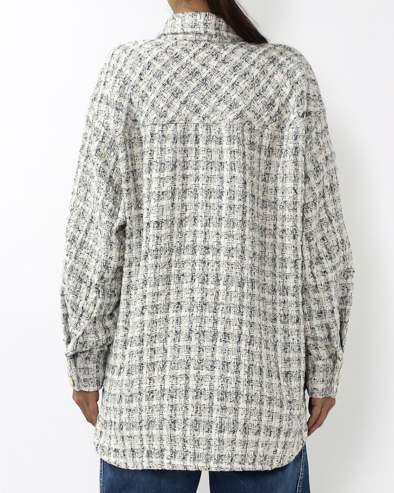 ivory & grey tweed shirt *pre-order*