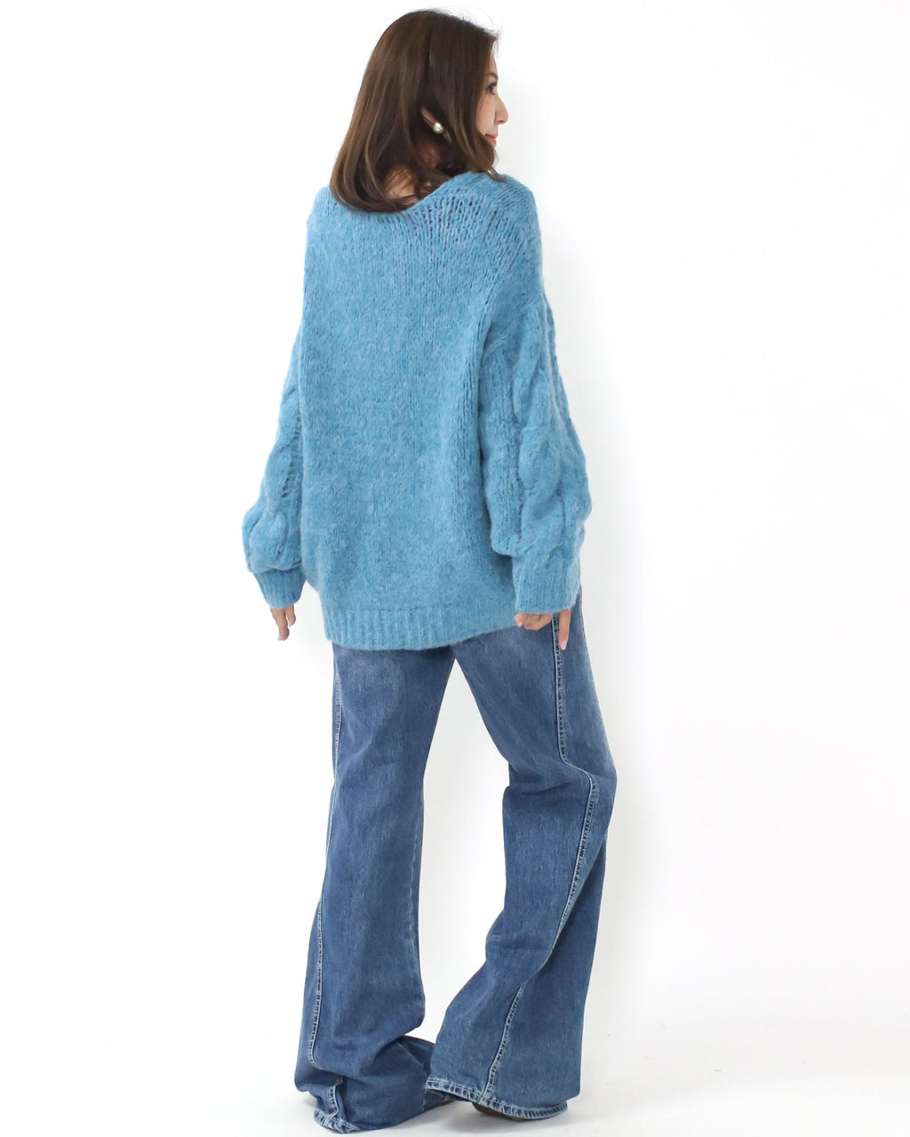 blue twisted knitted top *pre-order*