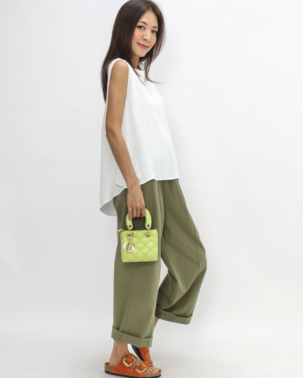 Ivory slinky flare vest