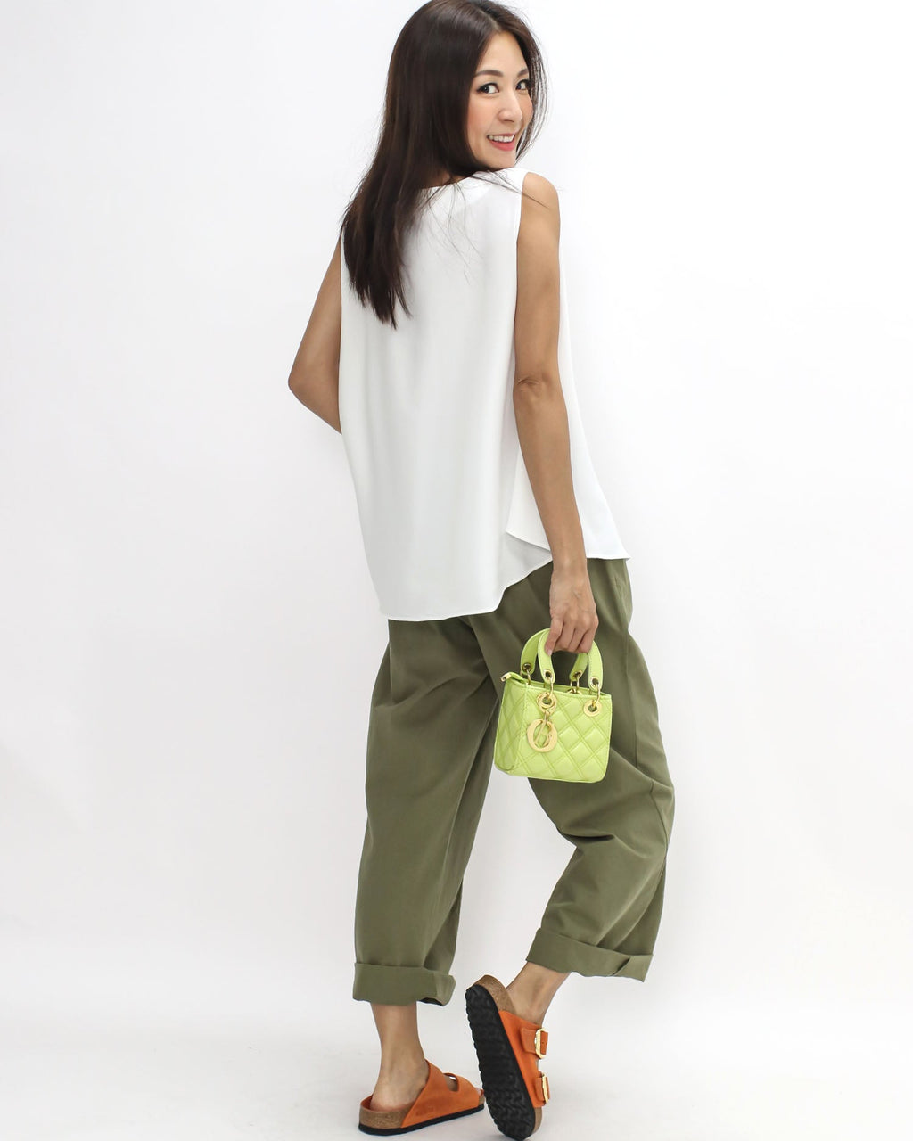 Ivory slinky flare vest