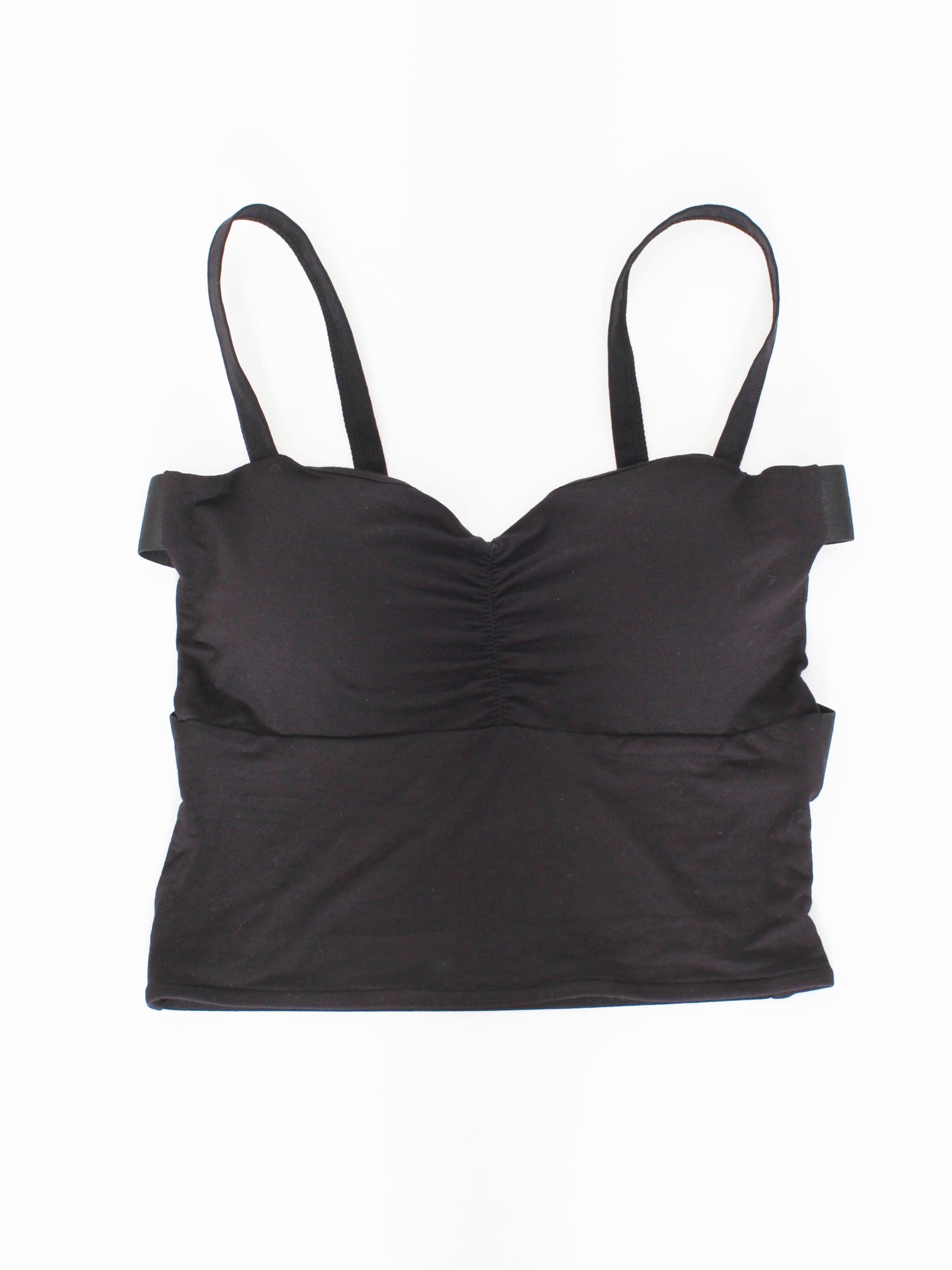 Black Crop Strappy Back Bra Top