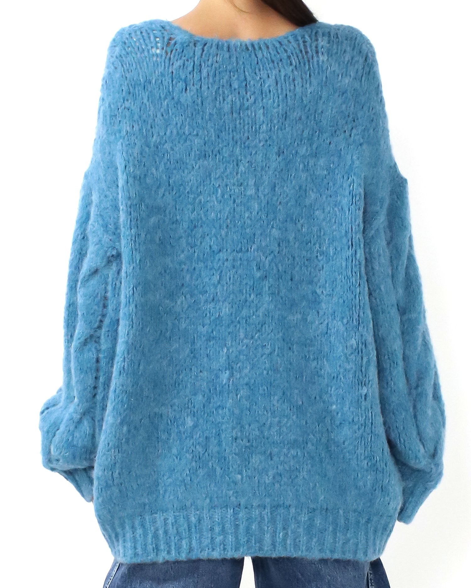 blue twisted knitted top *pre-order*