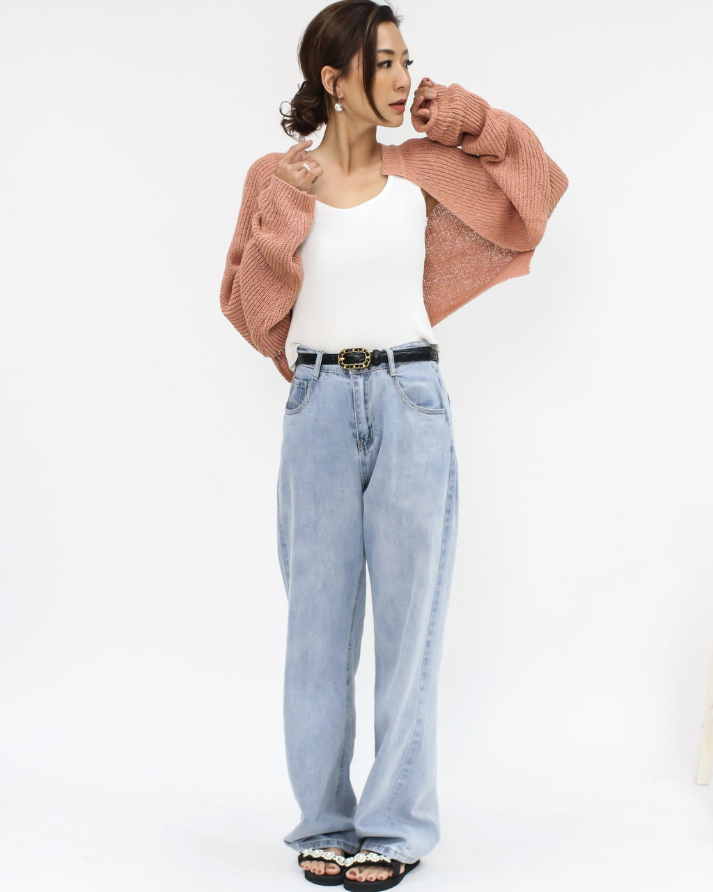 coral summer fine knitted throw on arm warmer *pre-order*