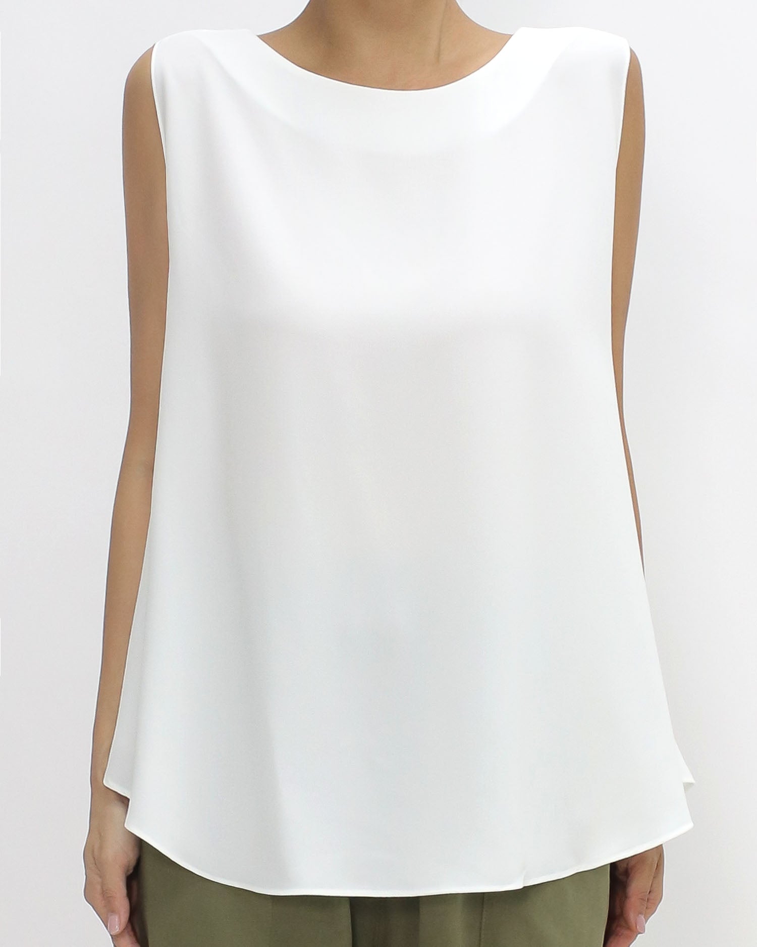 Ivory slinky flare vest