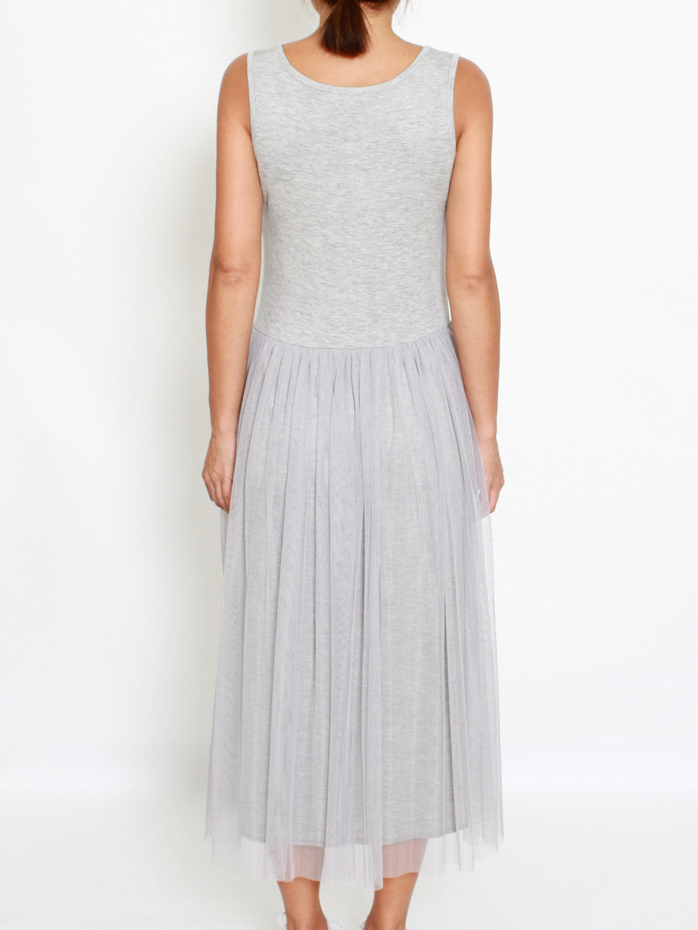 grey mesh layers longline slip dress *pre-order*