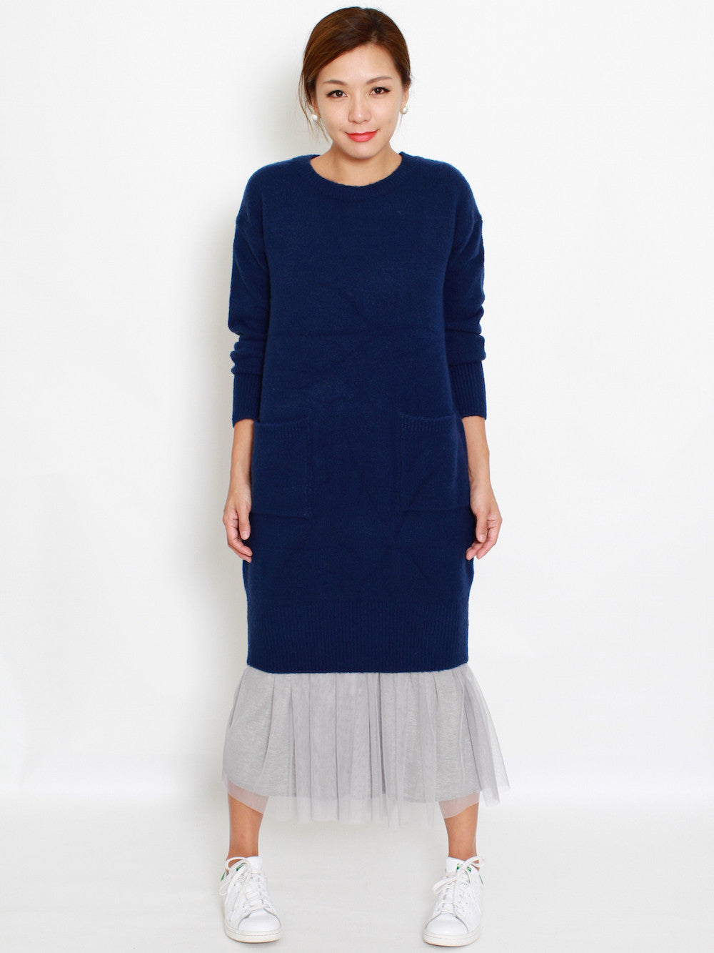 grey mesh layers longline slip dress *pre-order*