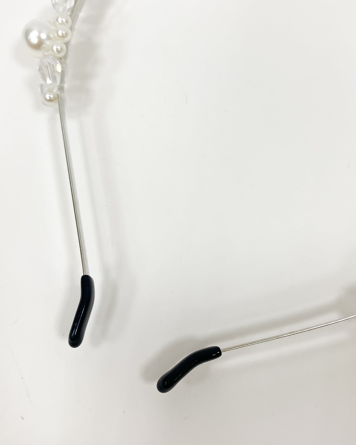 pearls & clear plastic headband