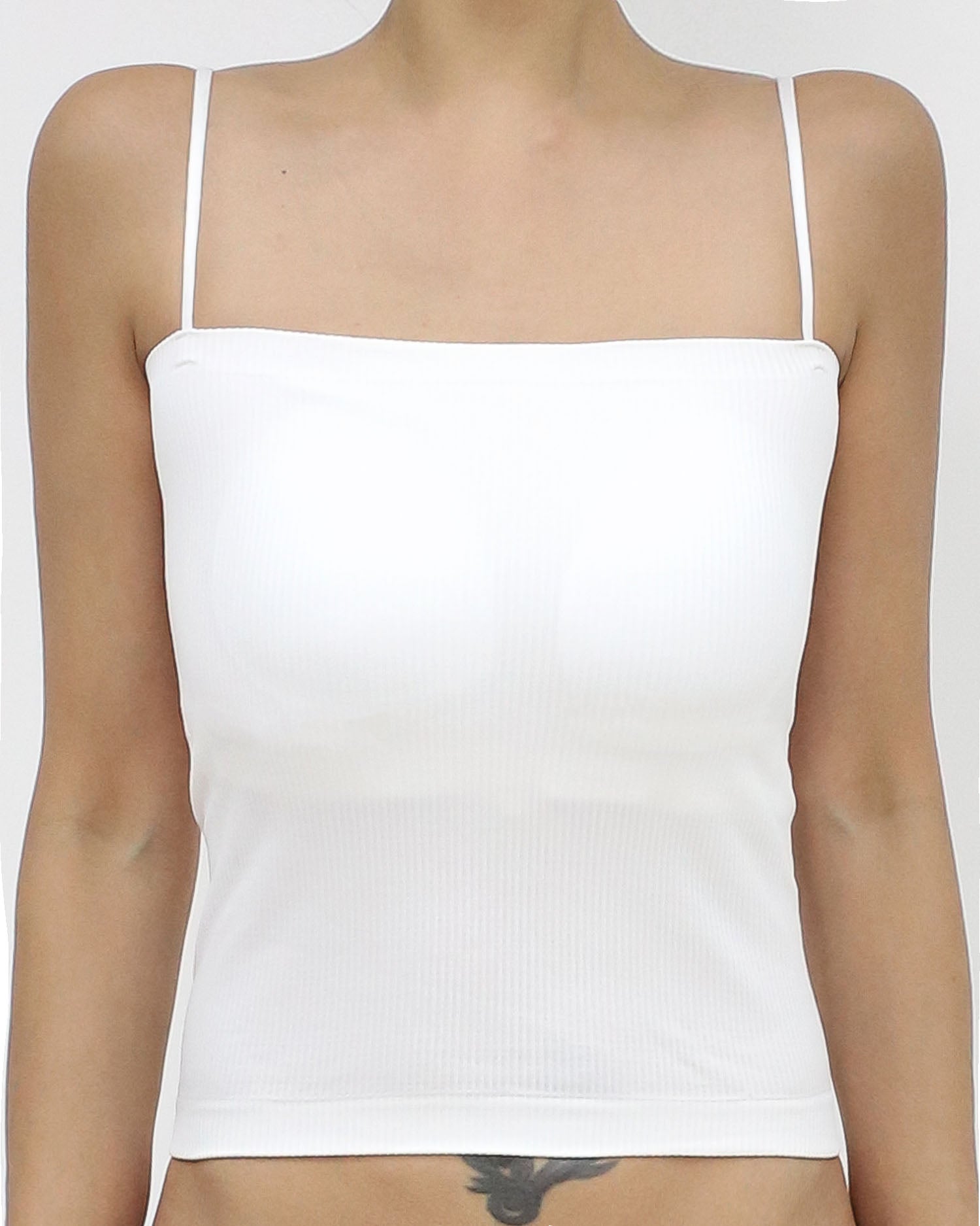 ivory ottoman strappy bra vest *pre-order*