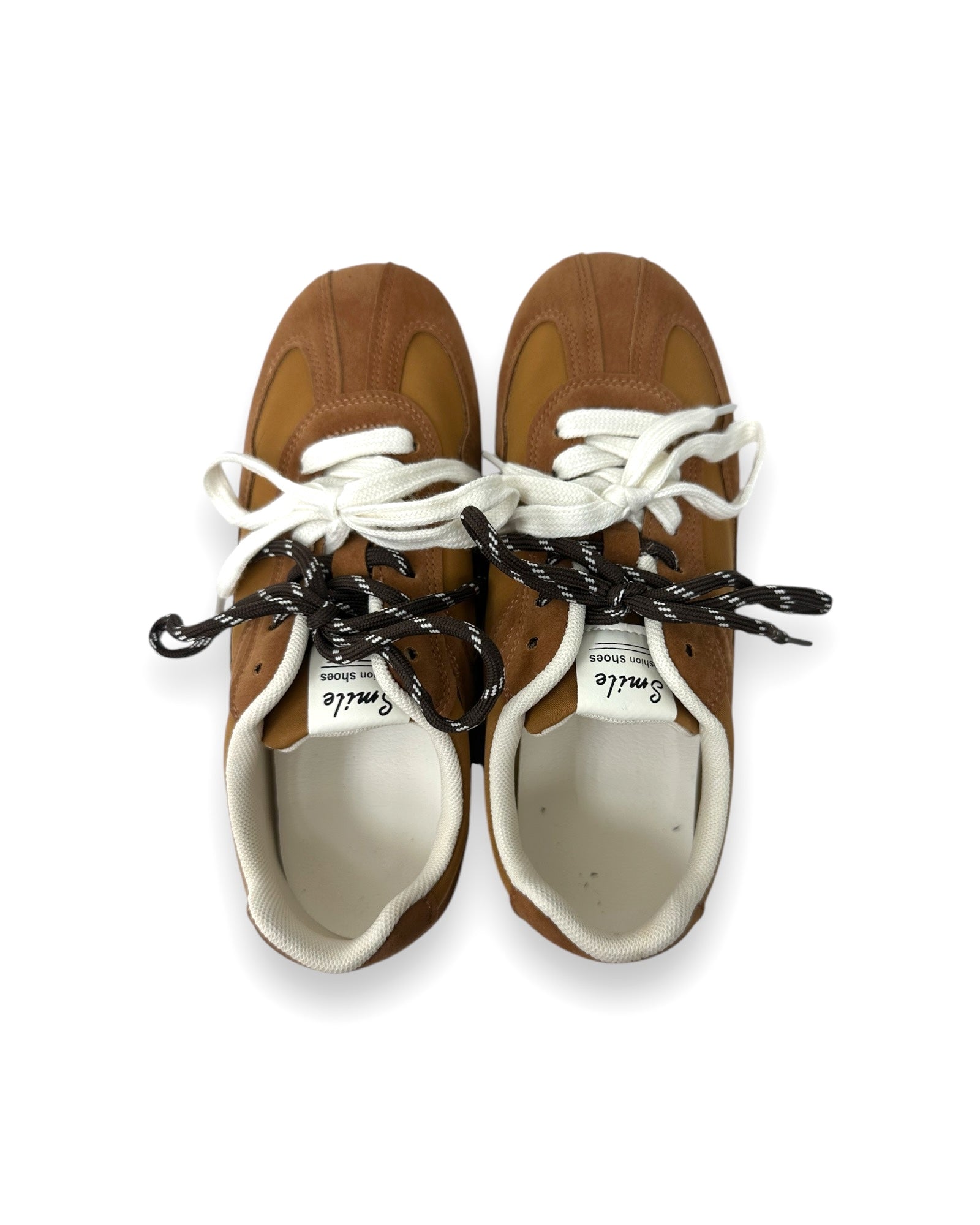 beige suede brown & brown & ivory shoe laces sneakers *pre-order*