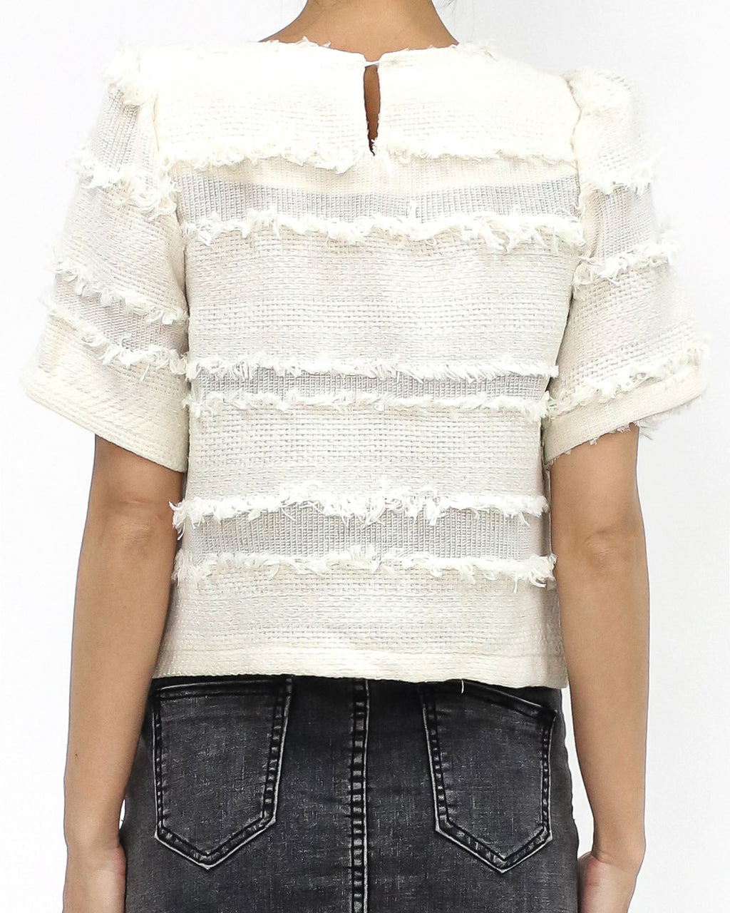 ivory tassels tweed top *pre-order*