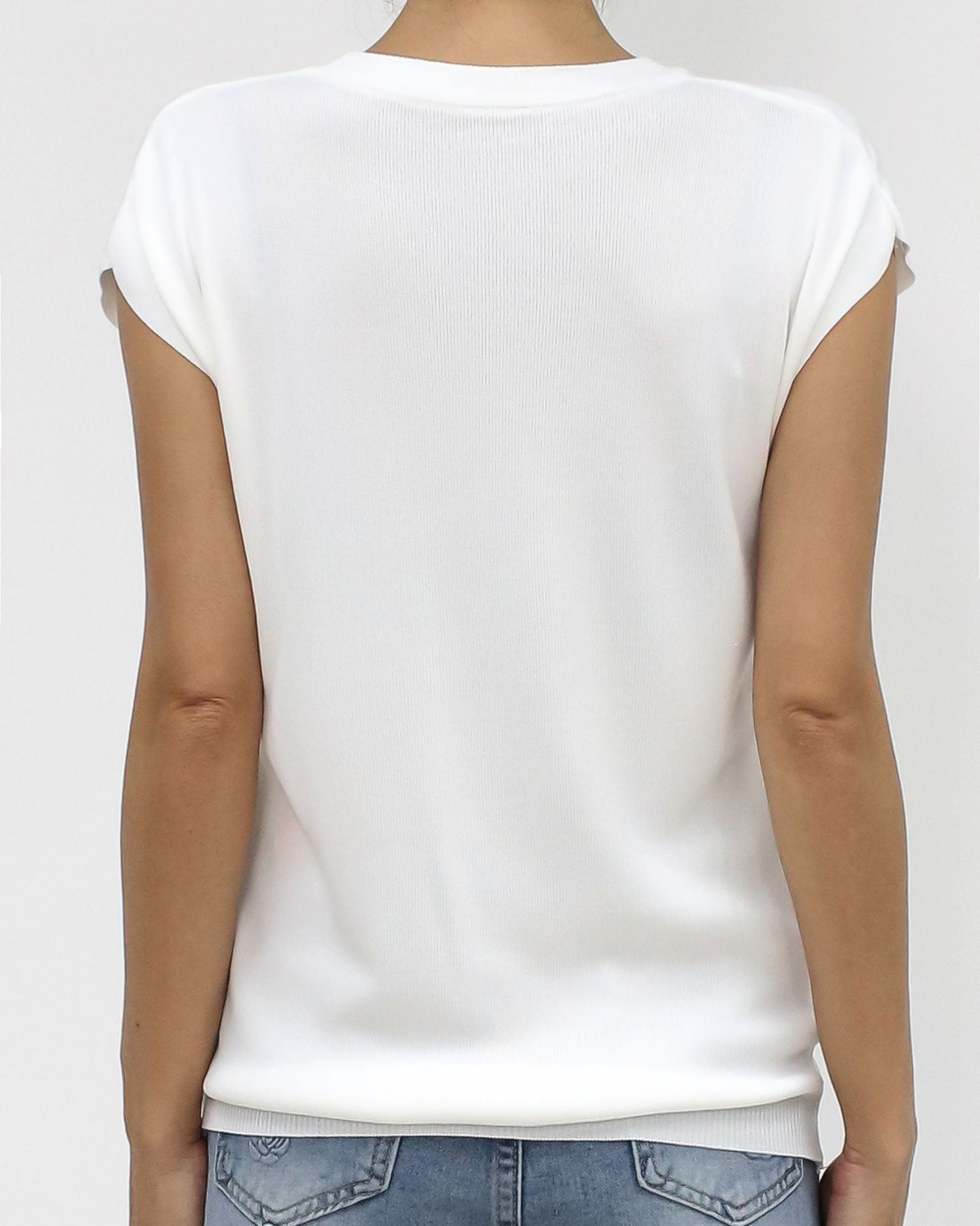 ivory fine knitted basic top