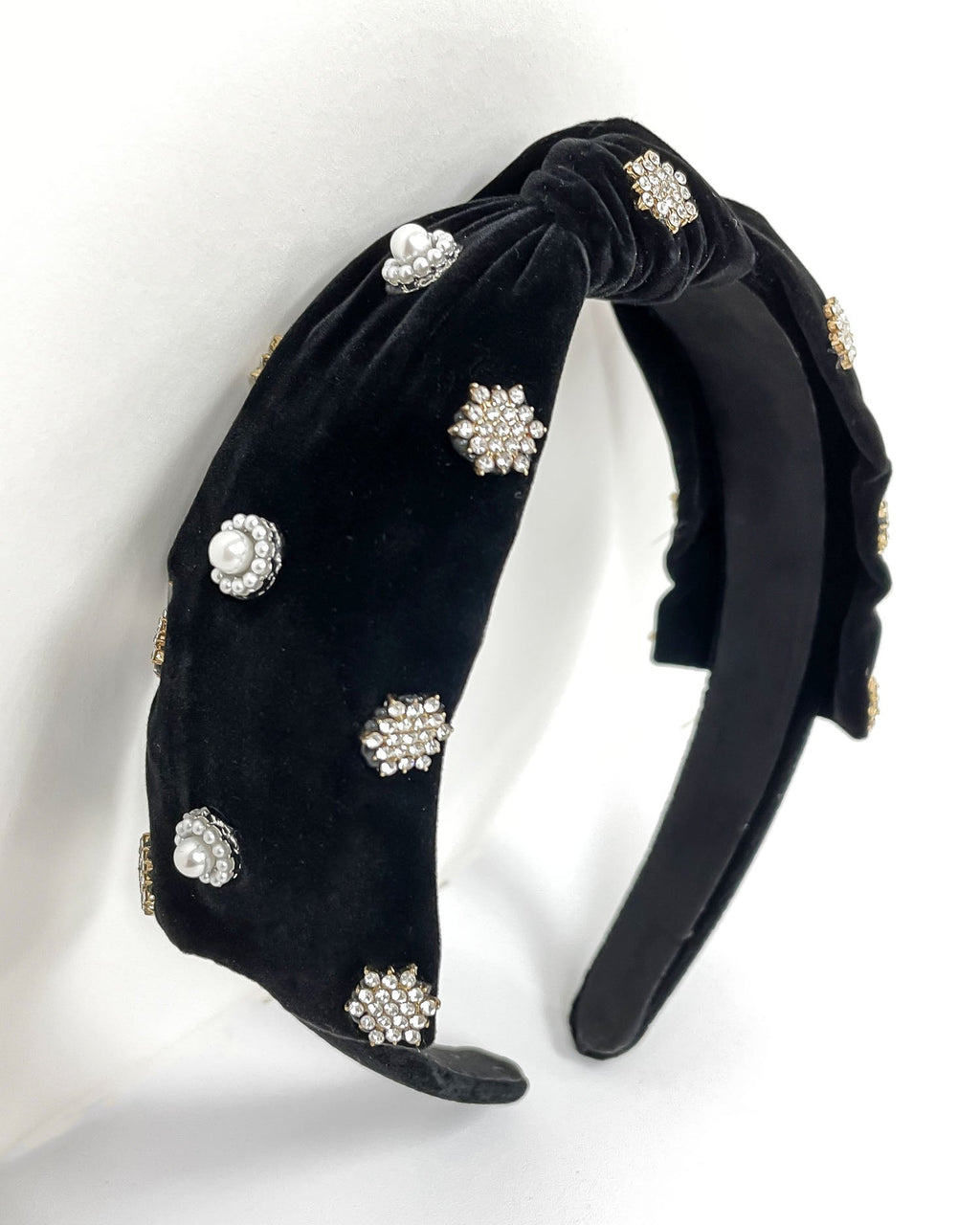 Copy of black velvet jeweled knot headband *pre-order*