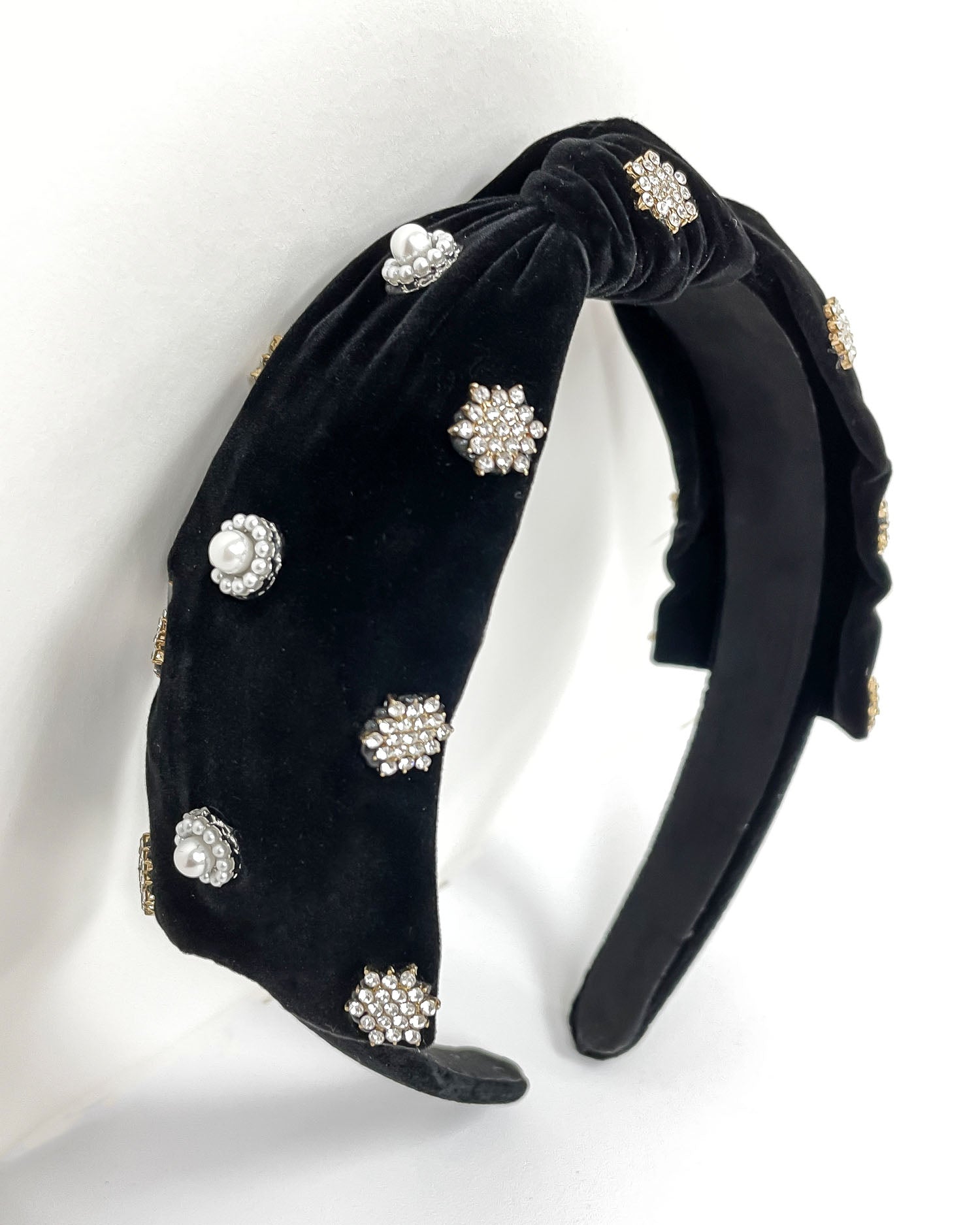 Copy of black velvet jeweled knot headband *pre-order*
