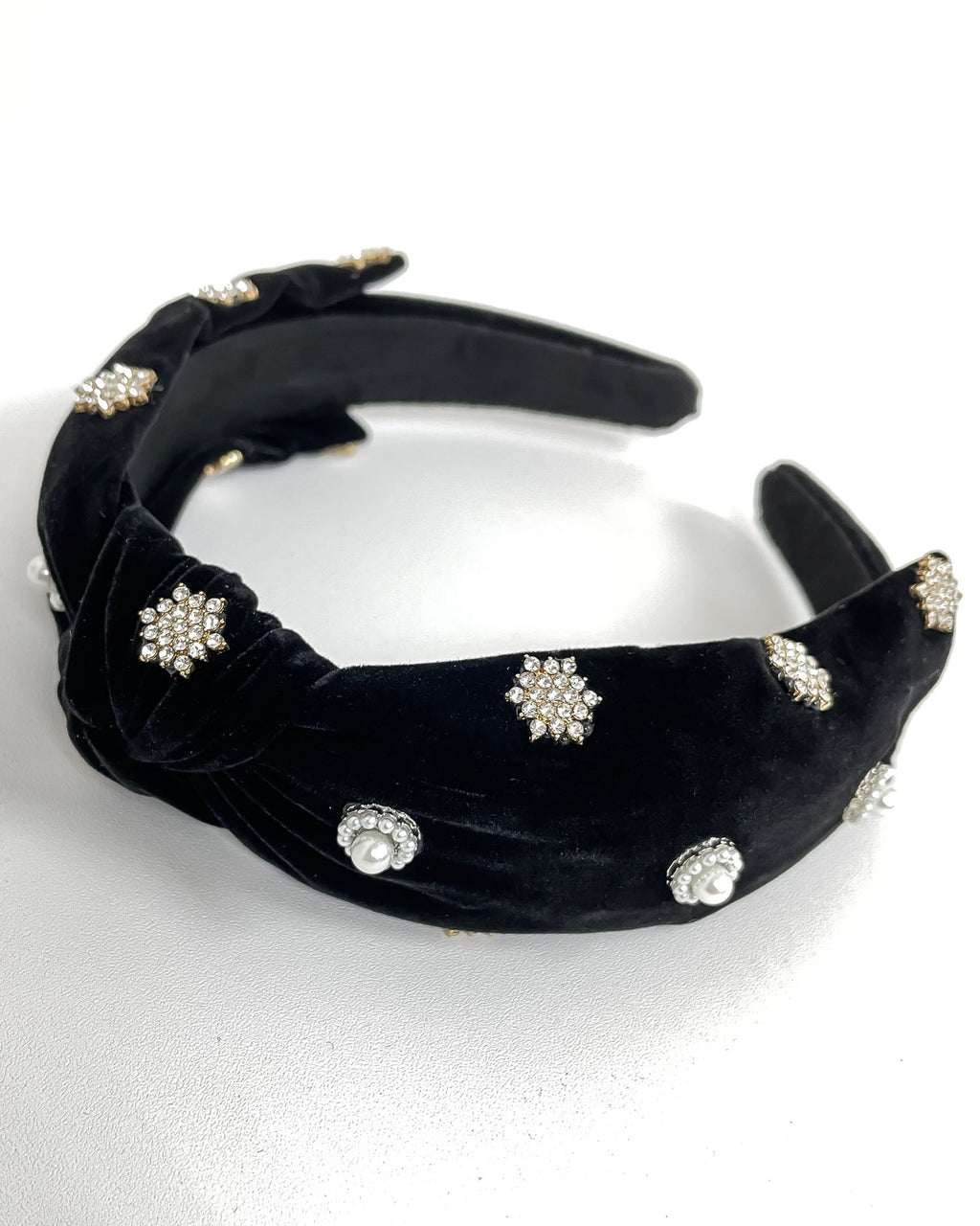 Copy of black velvet jeweled knot headband *pre-order*