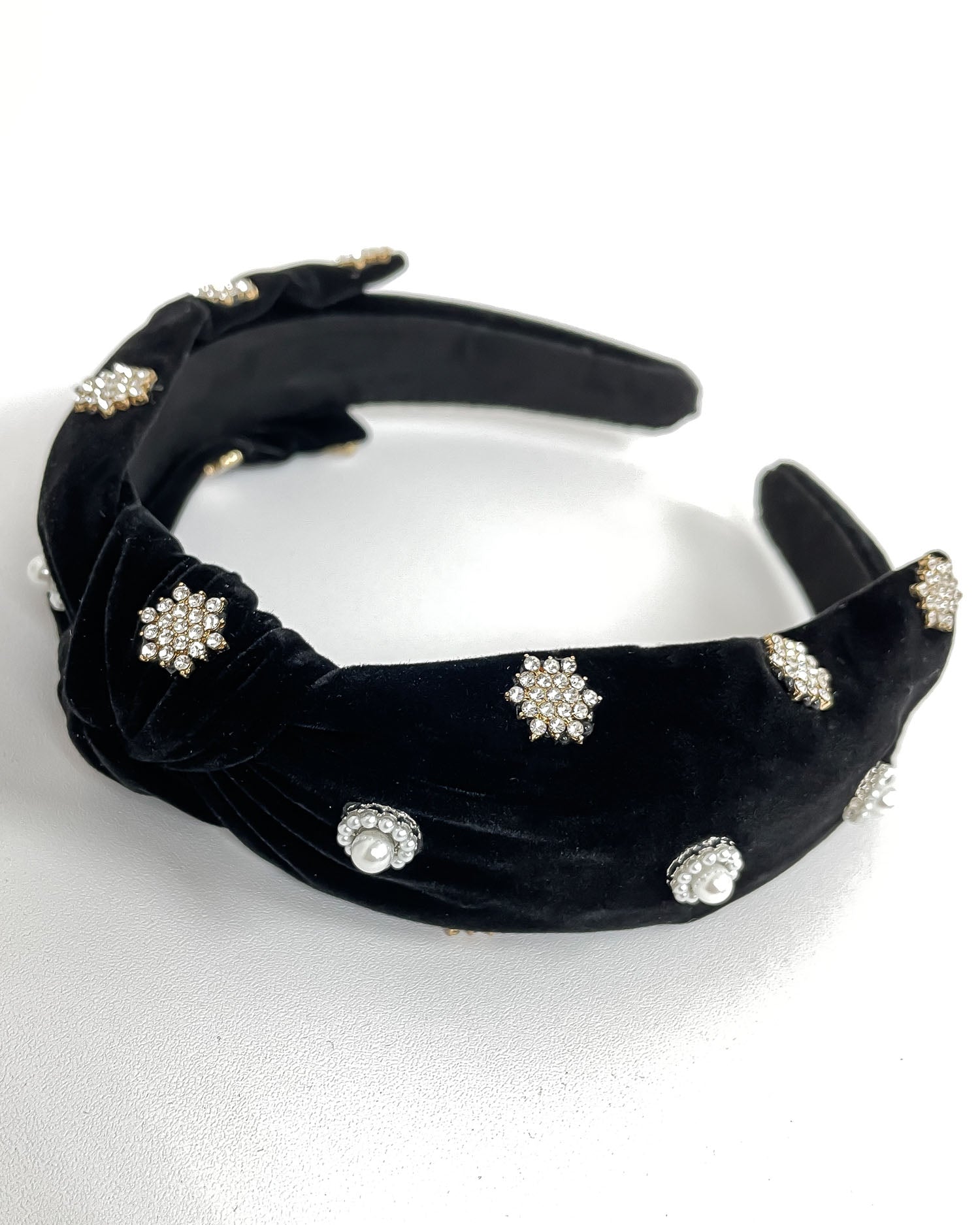 Copy of black velvet jeweled knot headband *pre-order*