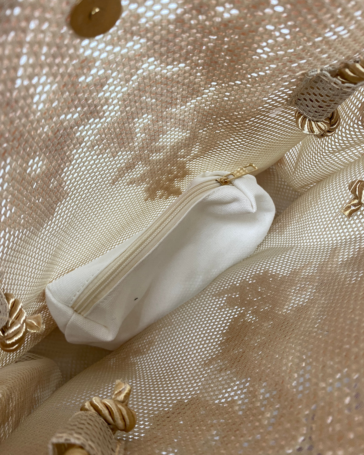 beige & pink lace fabric shopping bag *pre-order*