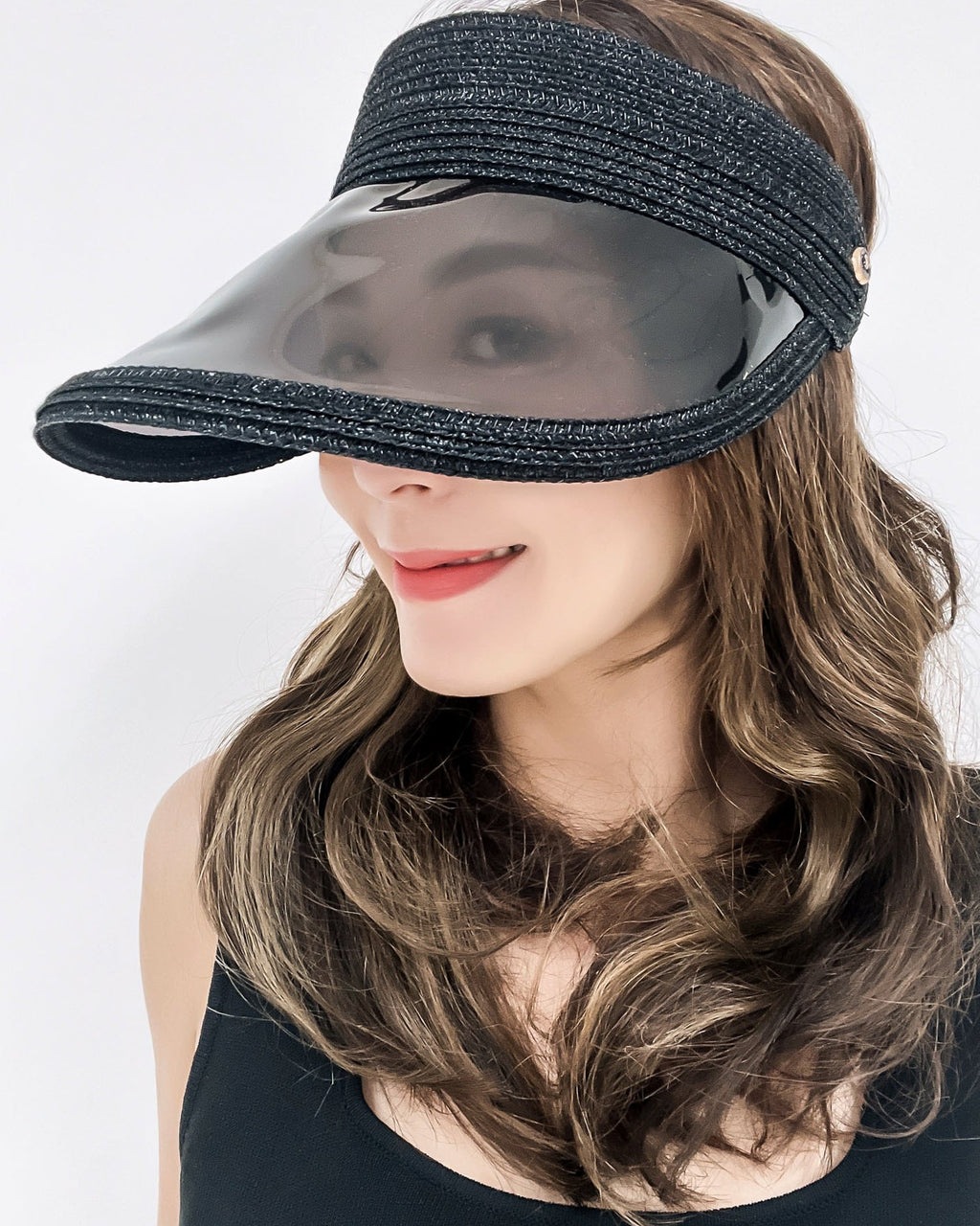 black clear PVC straw visor hat *pre-order*