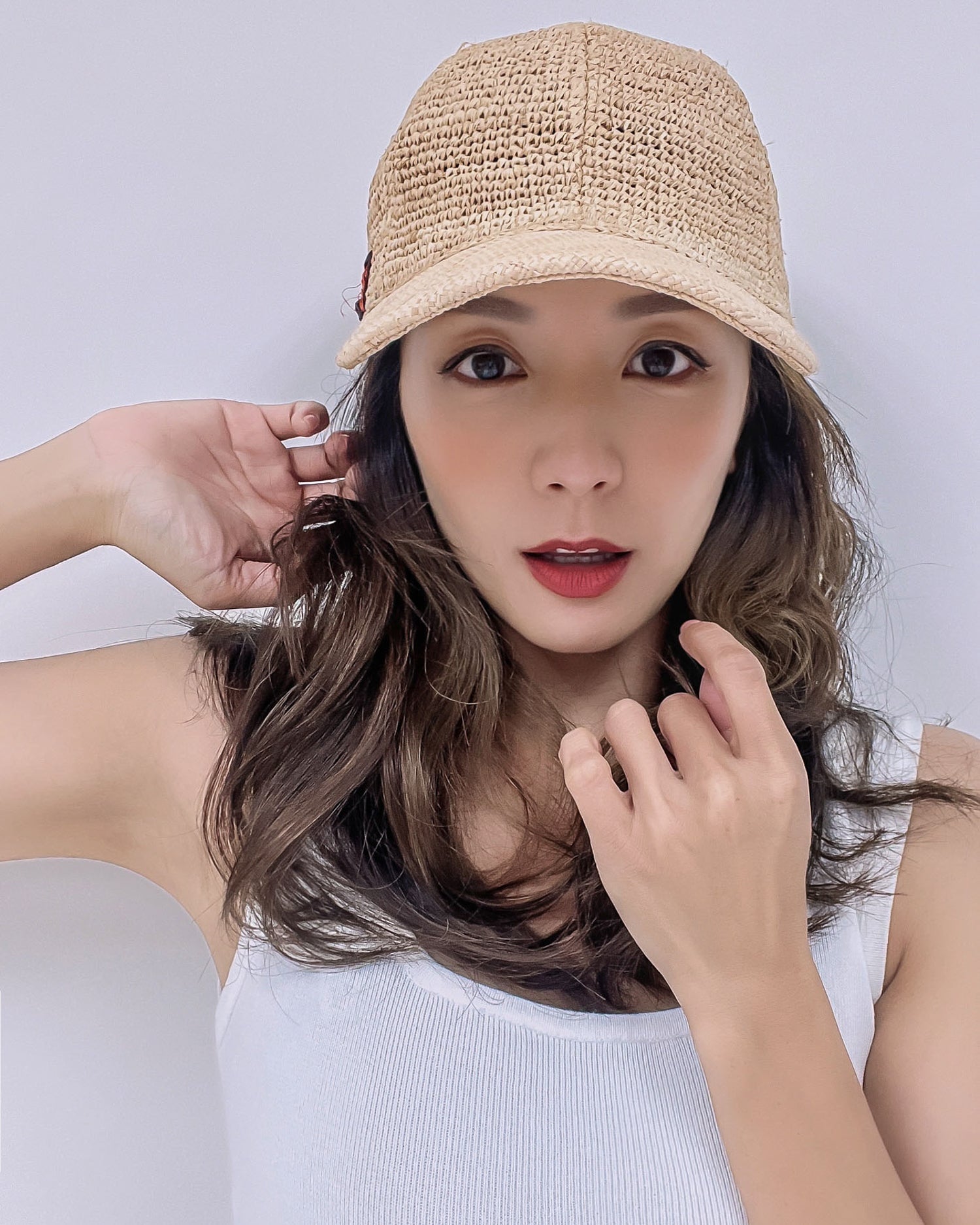 beige straw cap *ore-order*