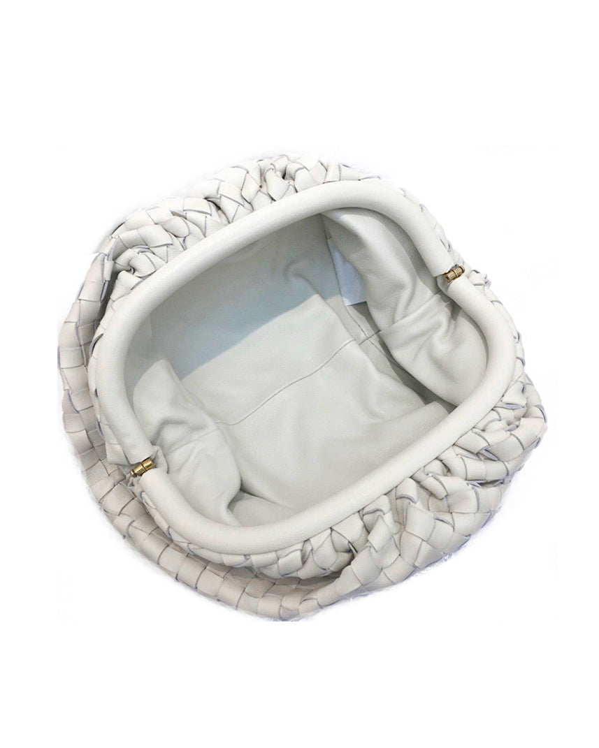 ivory pleats leather cross body bag *pre-order*