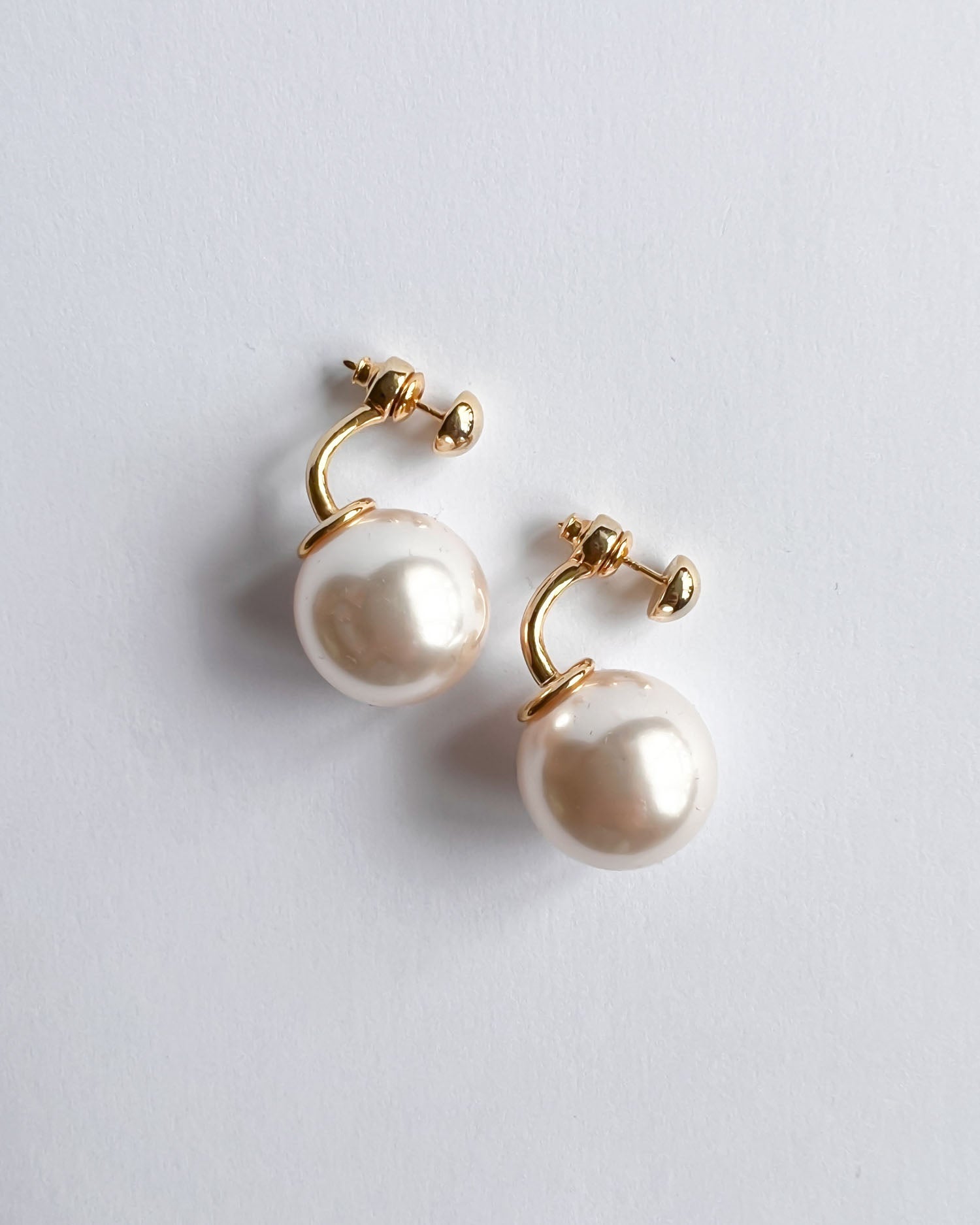 pearls gold piece ball earrings *pre-order*