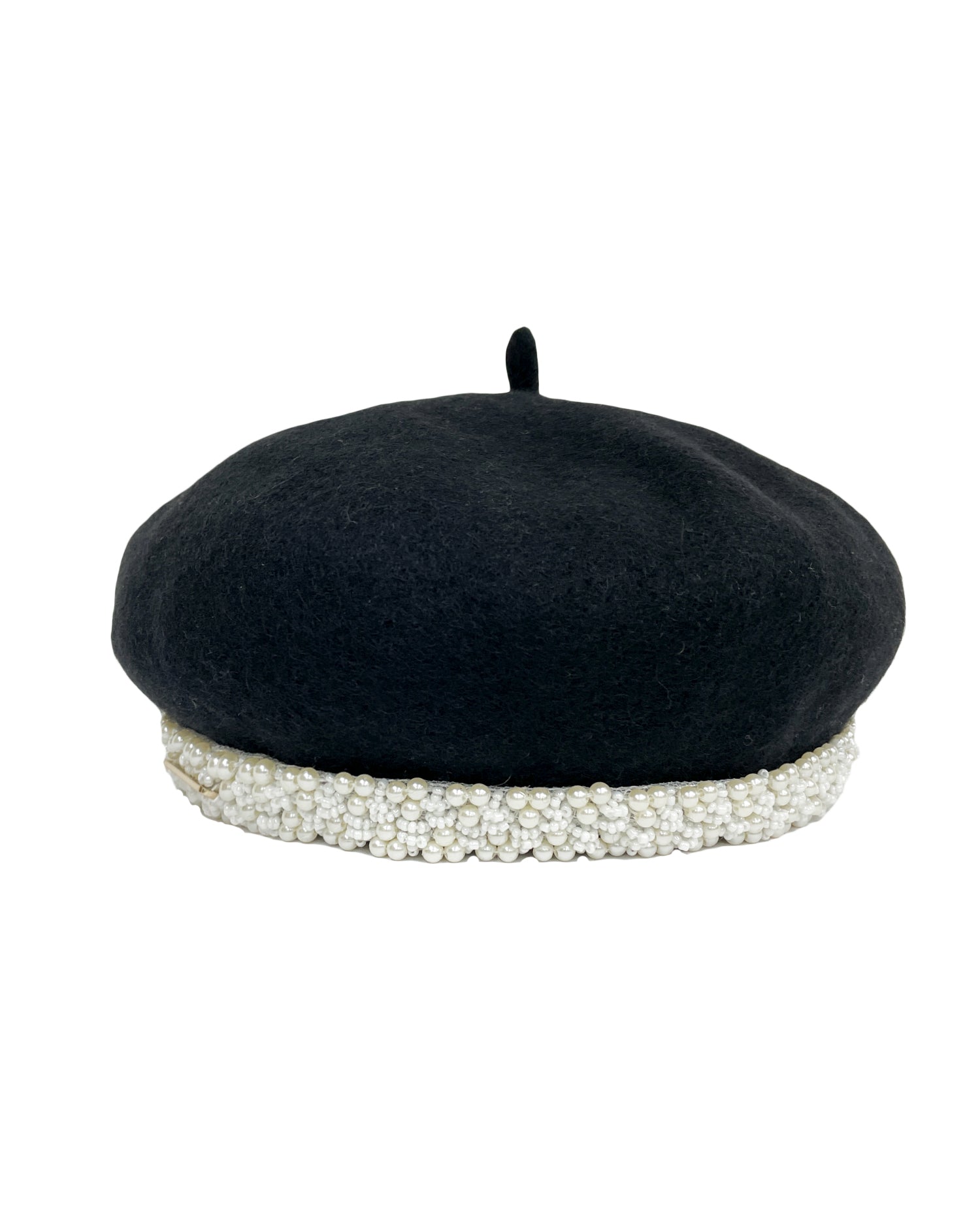 black wool blended diamonds trim beret *pre-order*