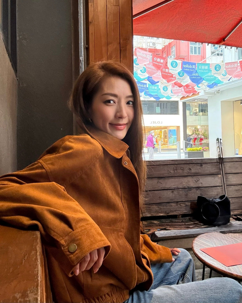 caramel PU suede bomber jacket *pre-order*