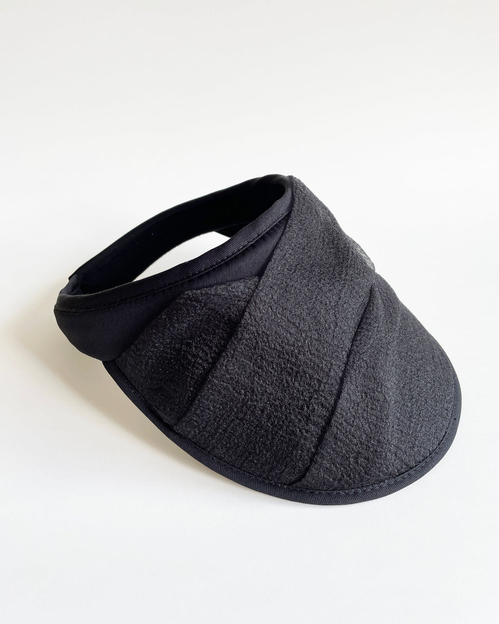 black organza visor hat