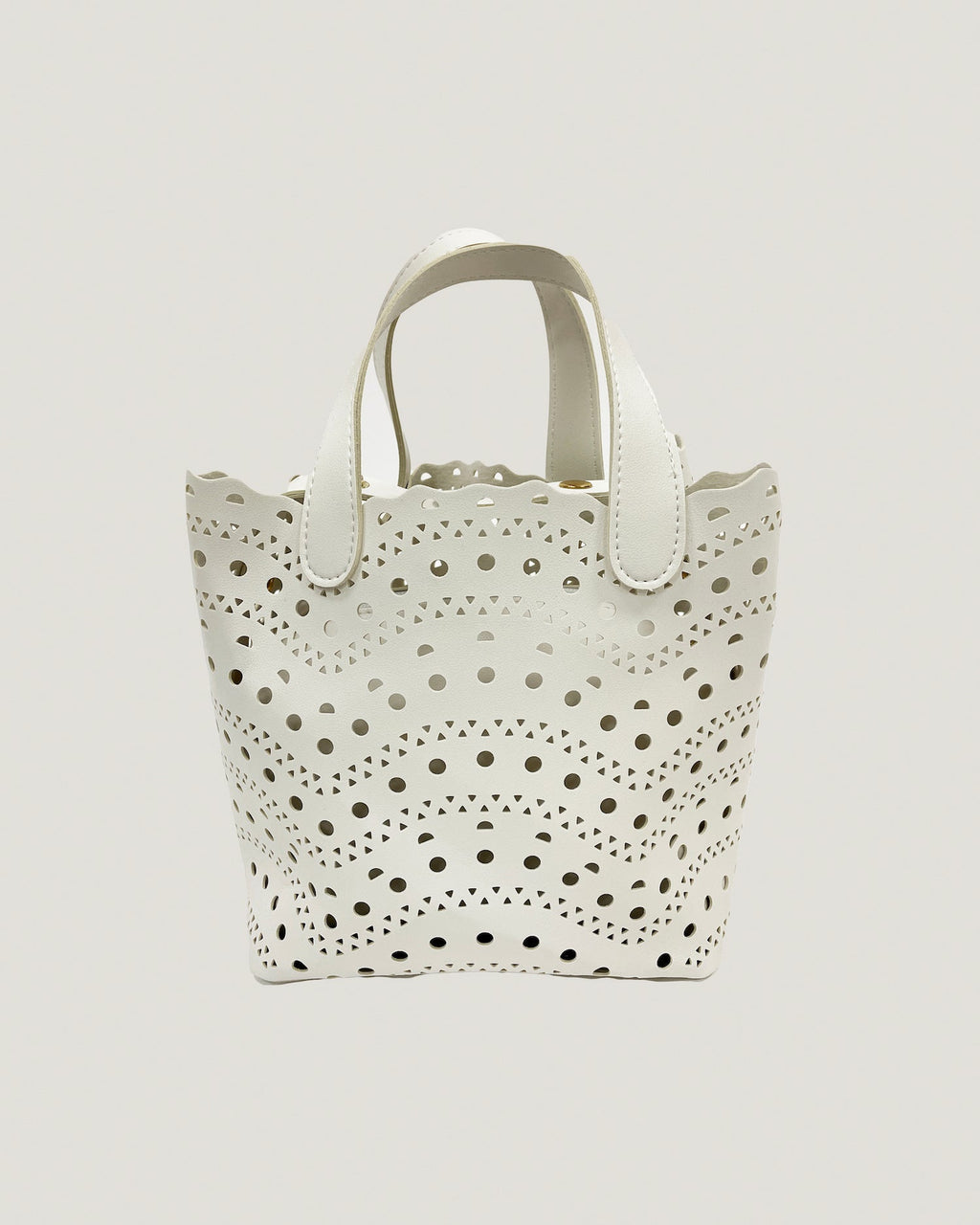ivory PU leather laser cut tote bag *pre-order*