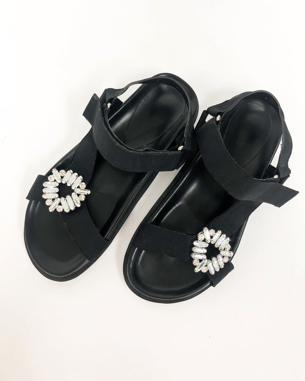 black strappy diamond sandals *pre-order*