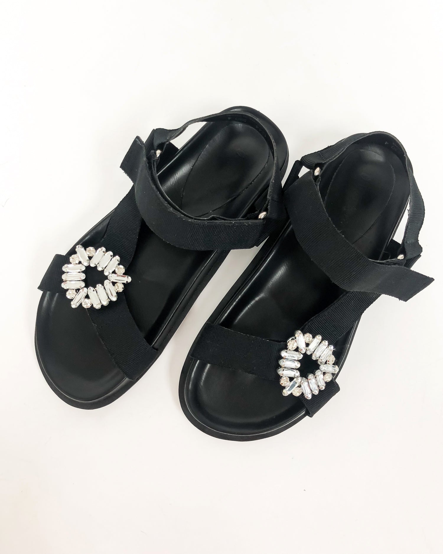 black strappy diamond sandals *pre-order*