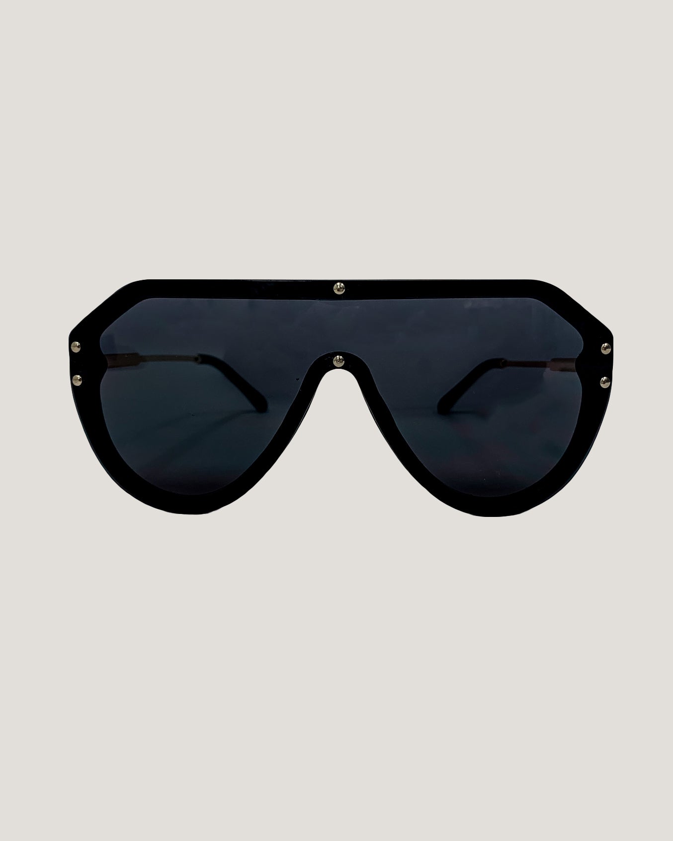 black with dark grey lens frameless sunglasses *pre-order*