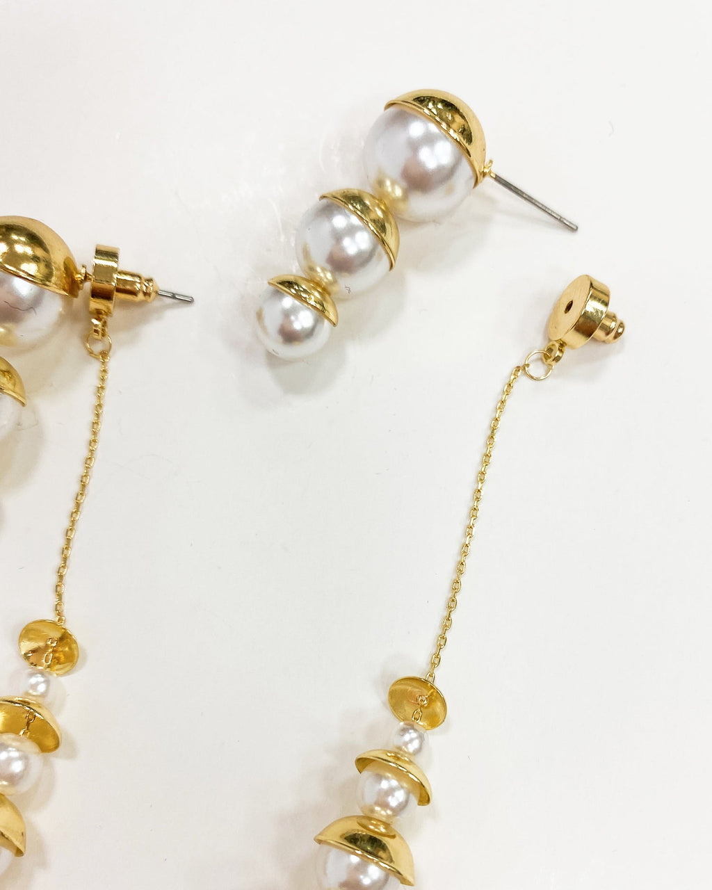 gold pearls chain earrings *pre-order*