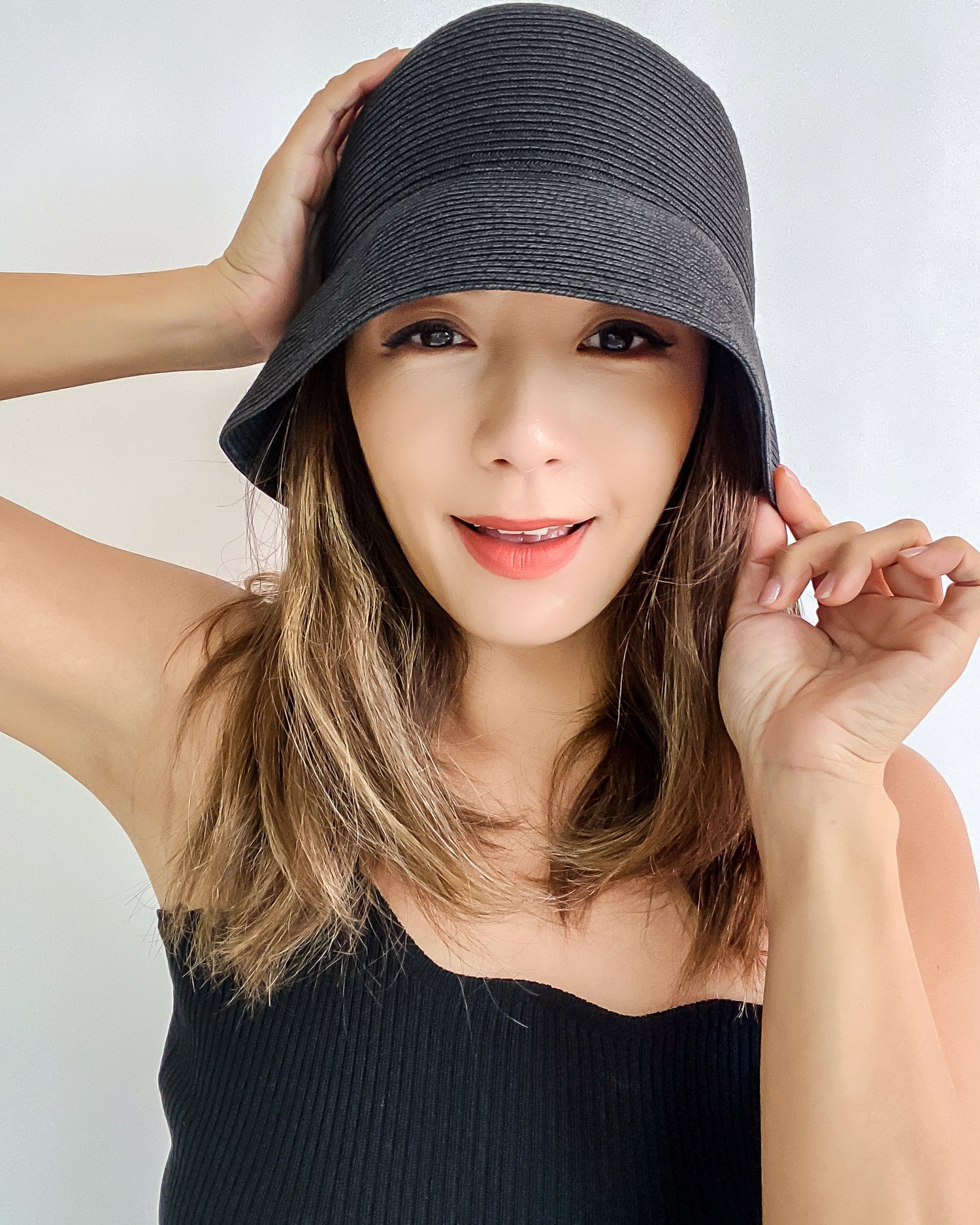 black straw bucket hat *pre-order*