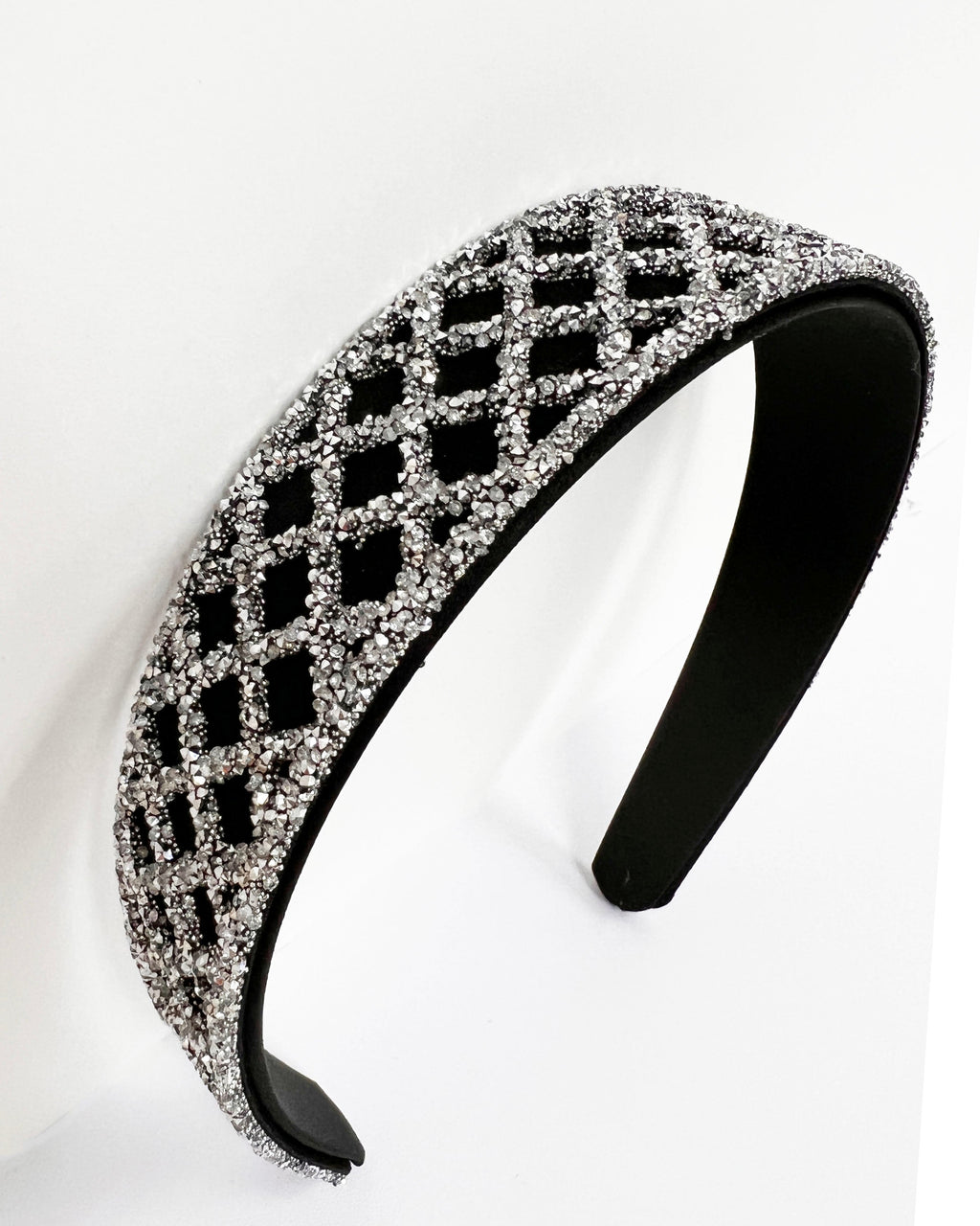black glitter checkers headband *pre-order*