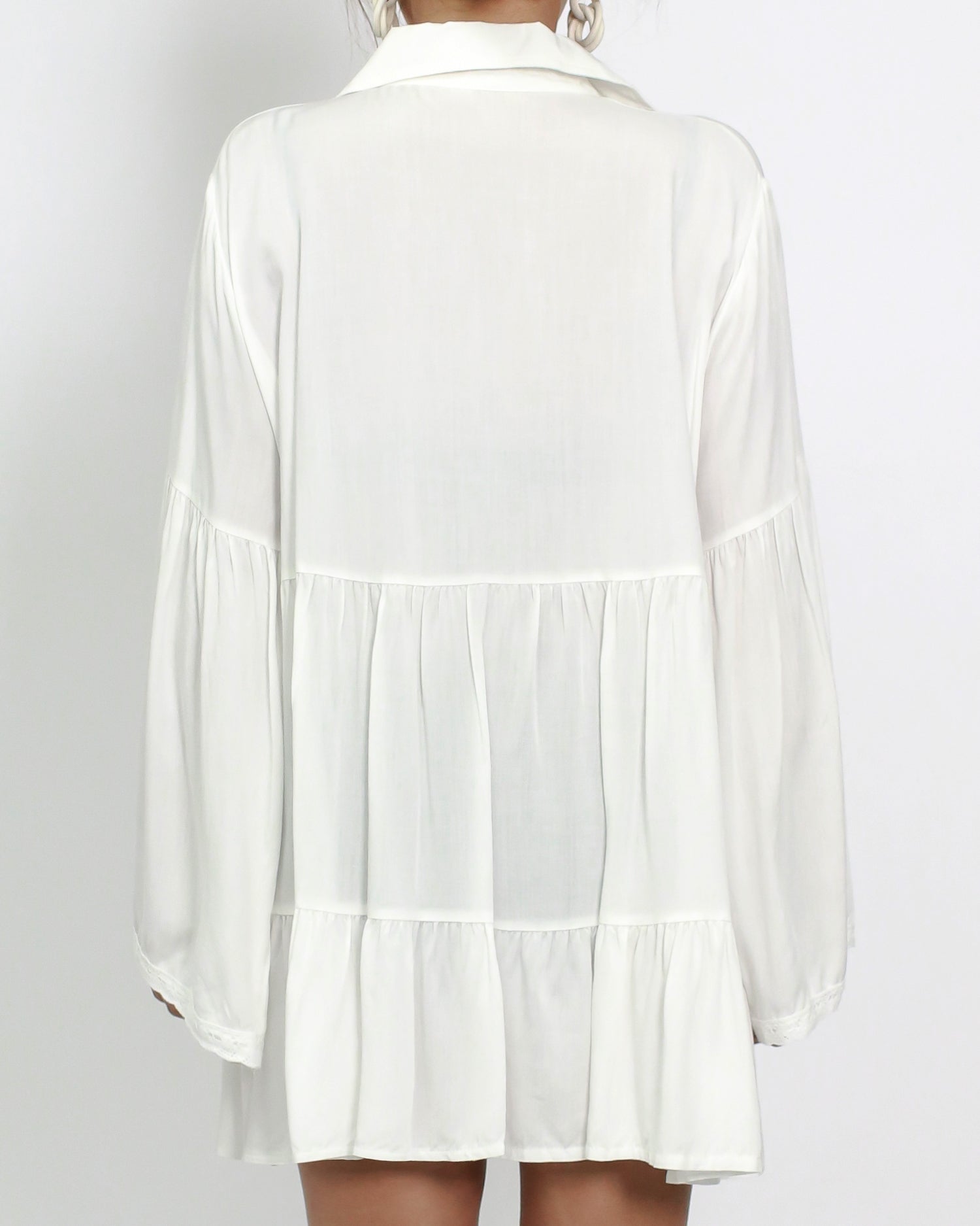 ivory crochet cover up shirt *pre-order