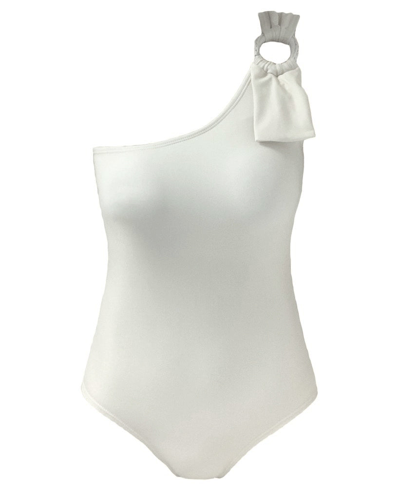 ivory one shoulder one piece swimwear *pre-order*