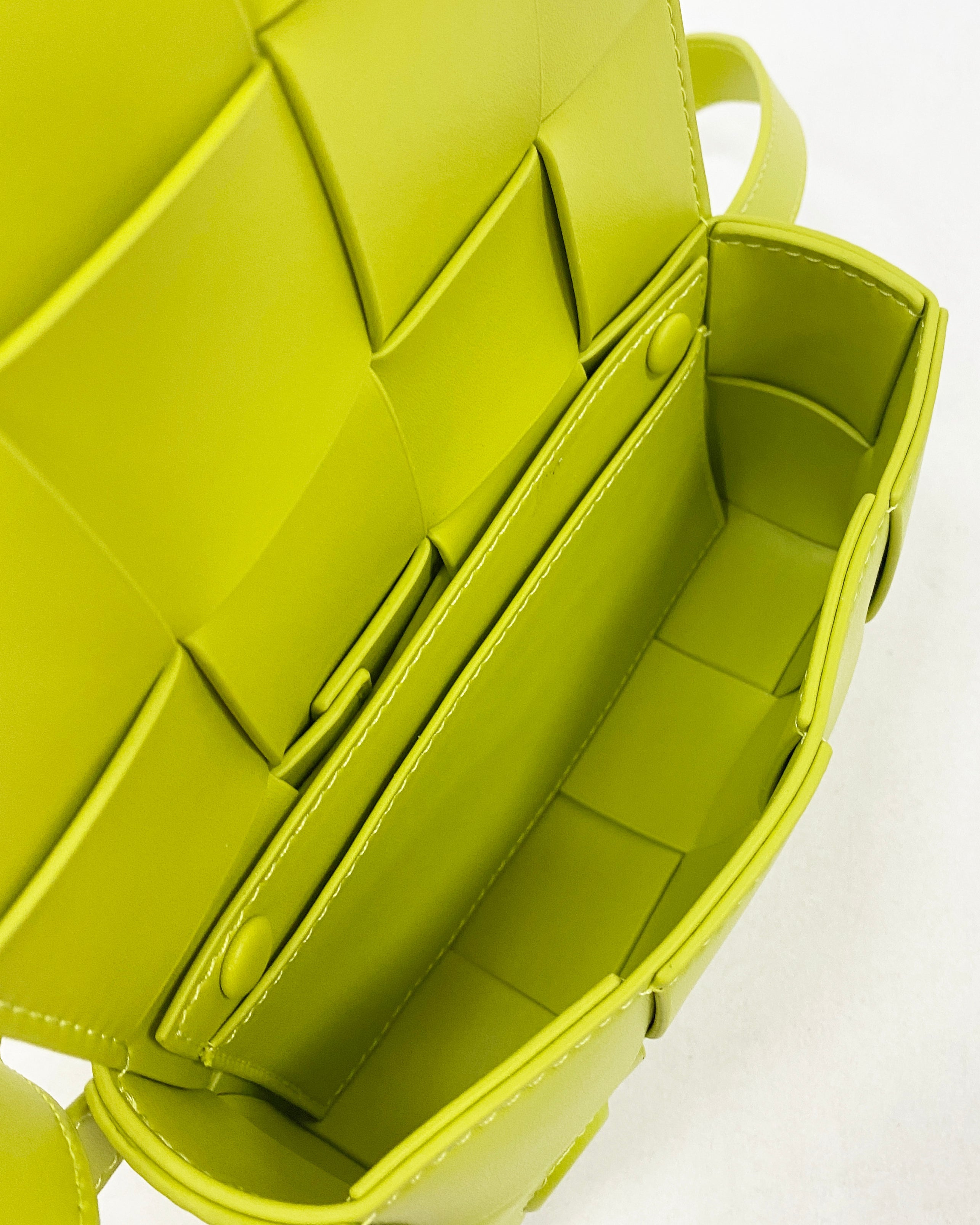 neon green weave leather waist bag *pre-order*