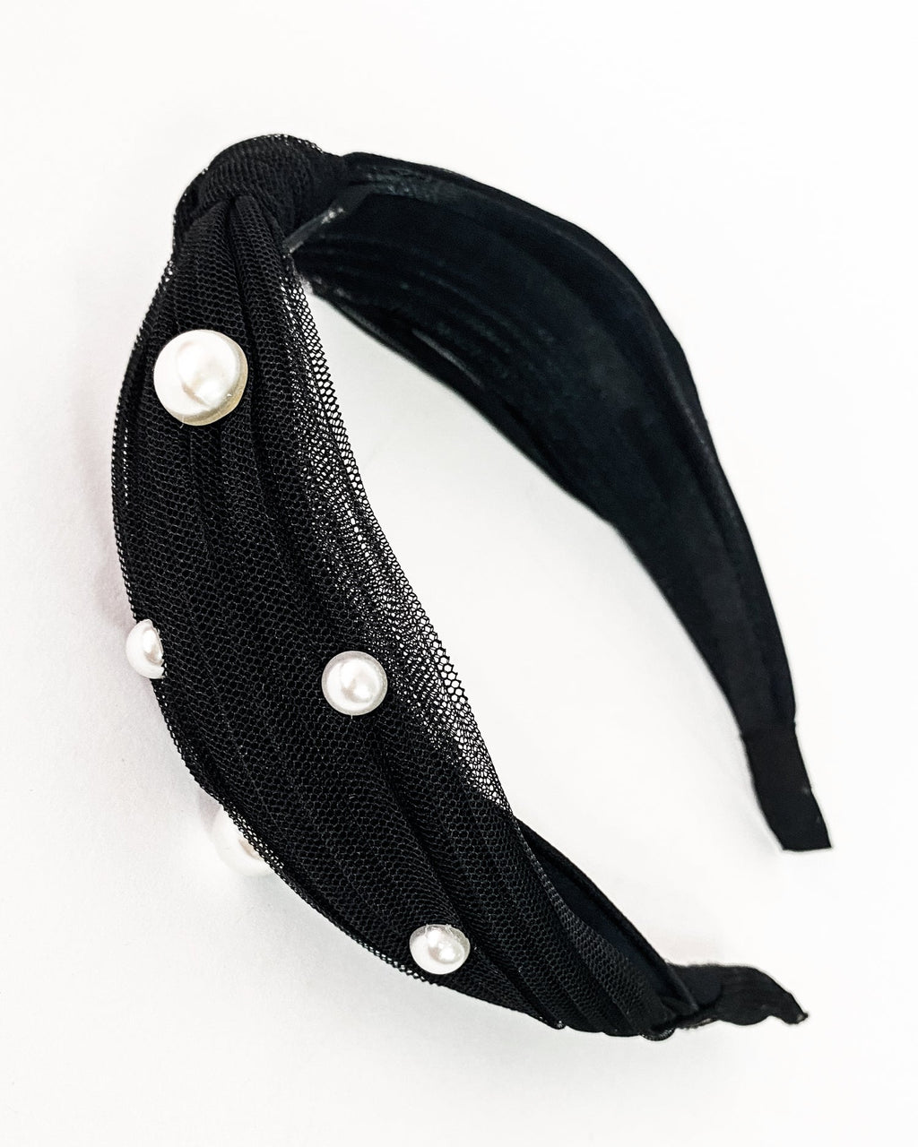 black net pearls twisted headband *pre-order*