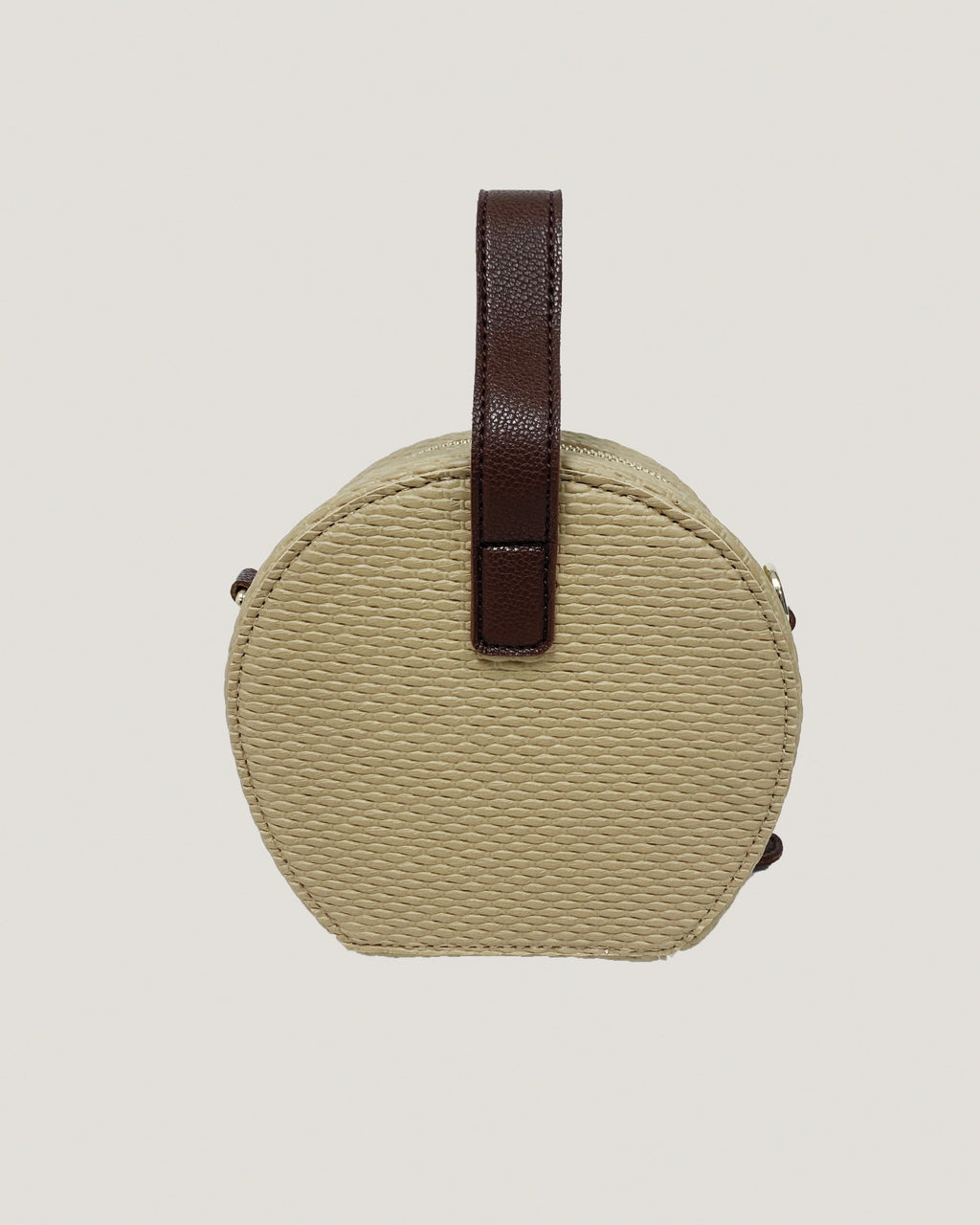 beige straw round bag