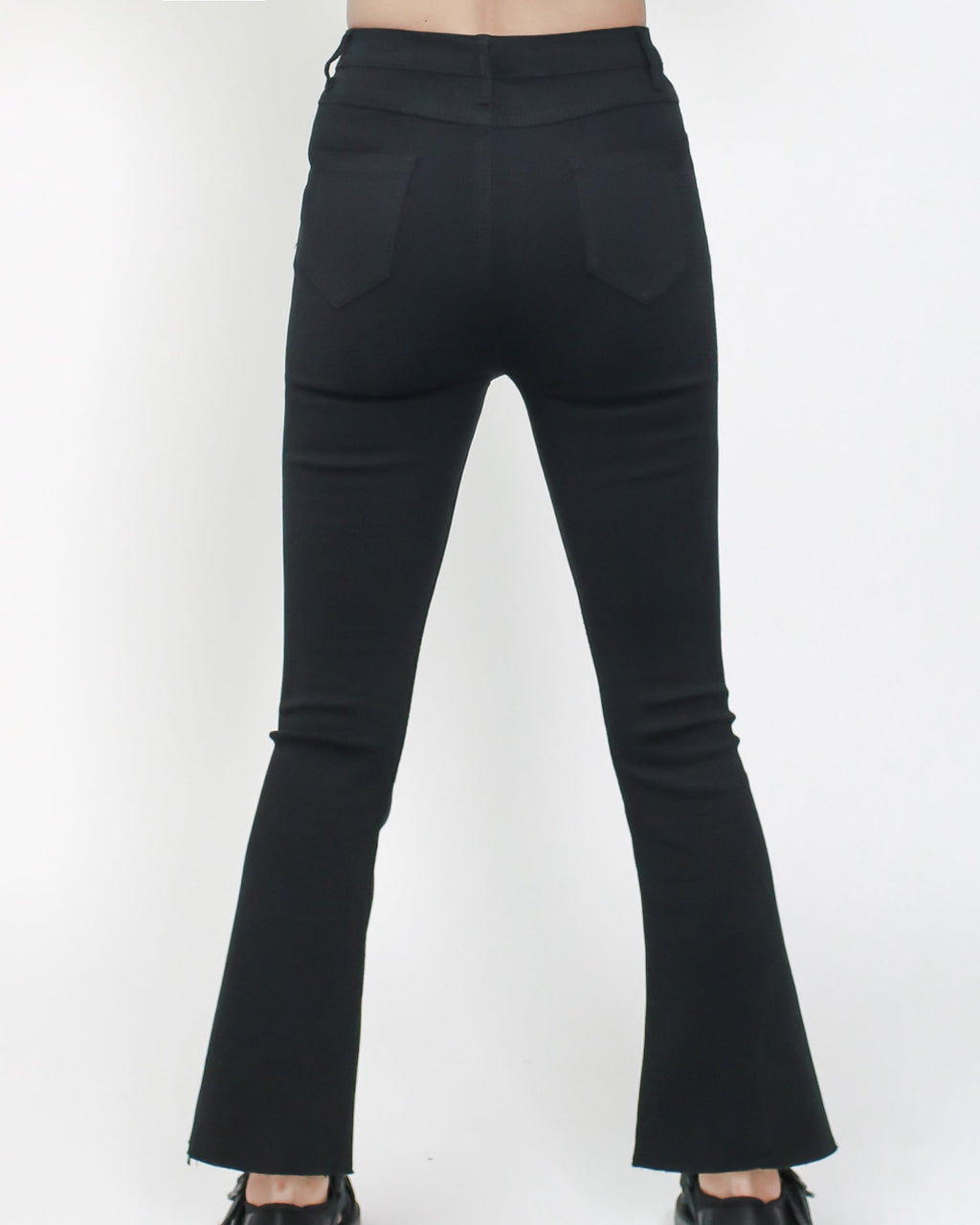 black skinny stretch bell cropped pants *pre-order*