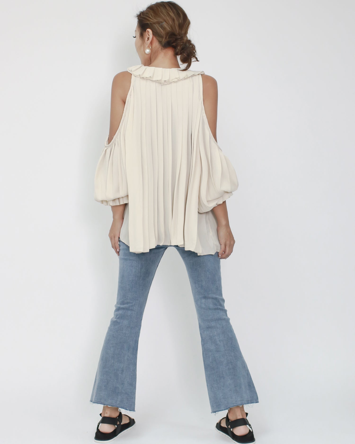 denim cropped flare jeans *pre-order*