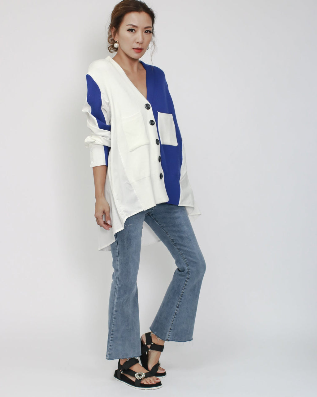 denim cropped flare jeans *pre-order*