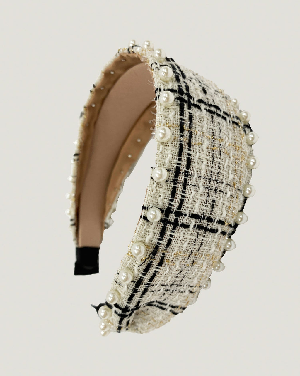 ivory tweed & pearls headband *pre-order*